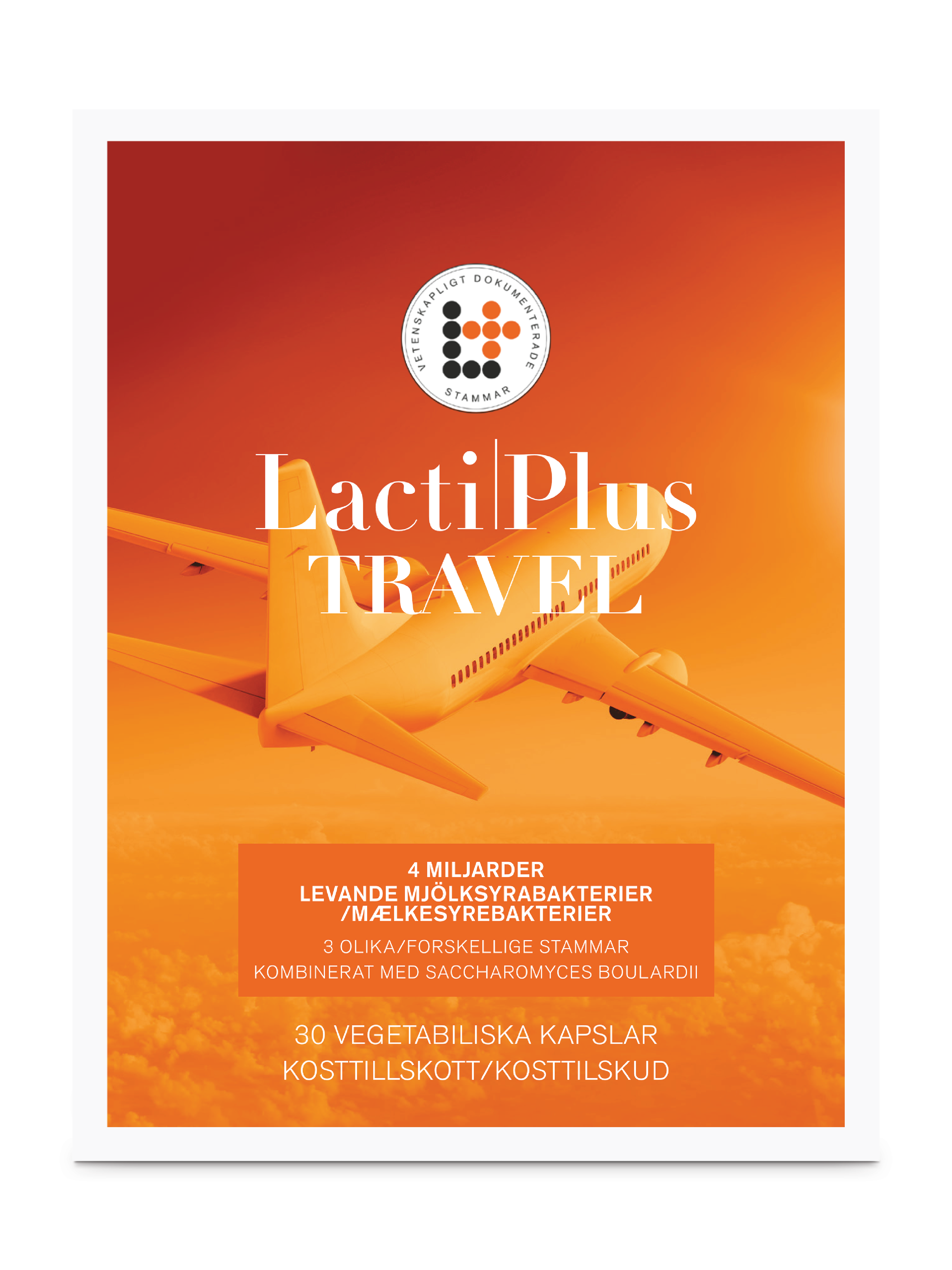 LactiPlus Travel – melkesyrebakterier for reise, 30 kapsler