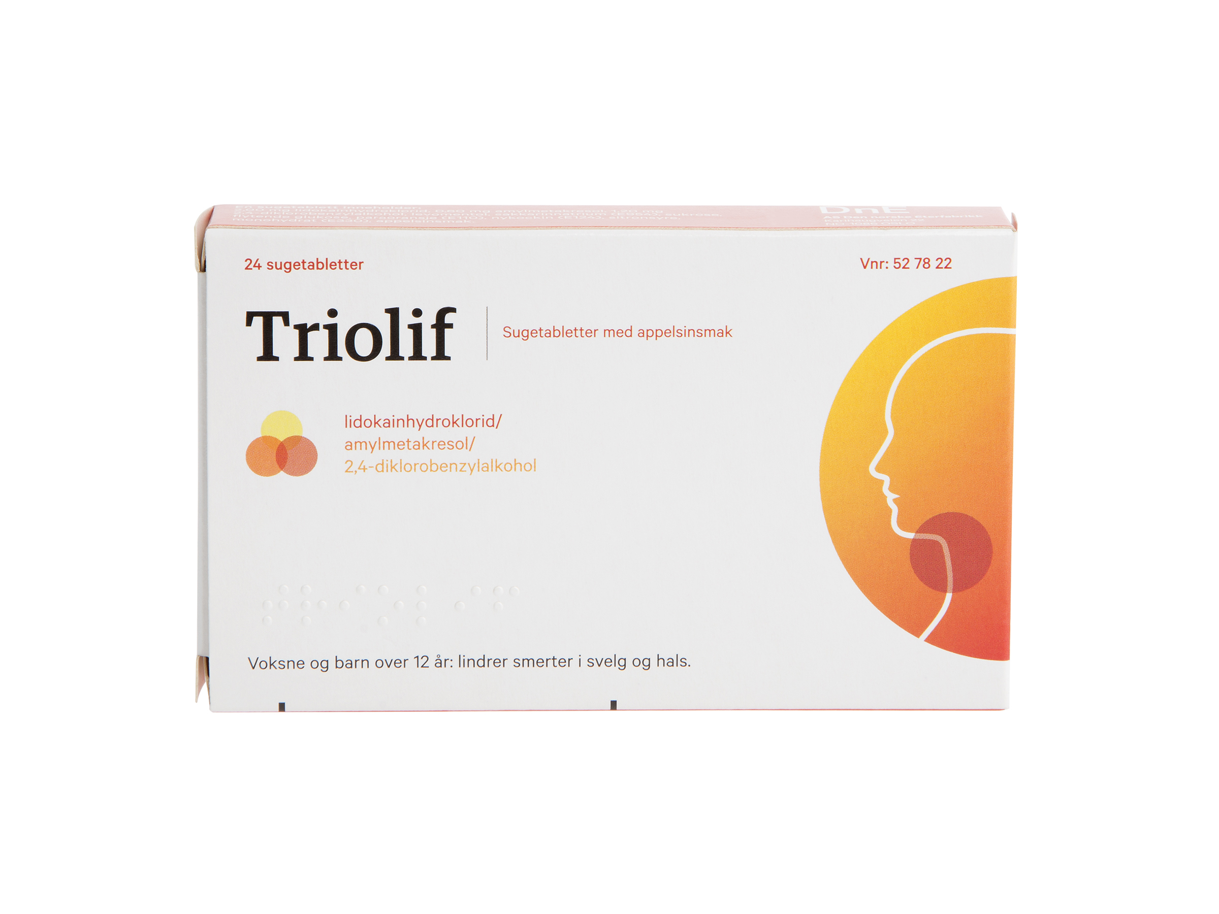 Triolif sugetabletter appelsin, 24 stk.