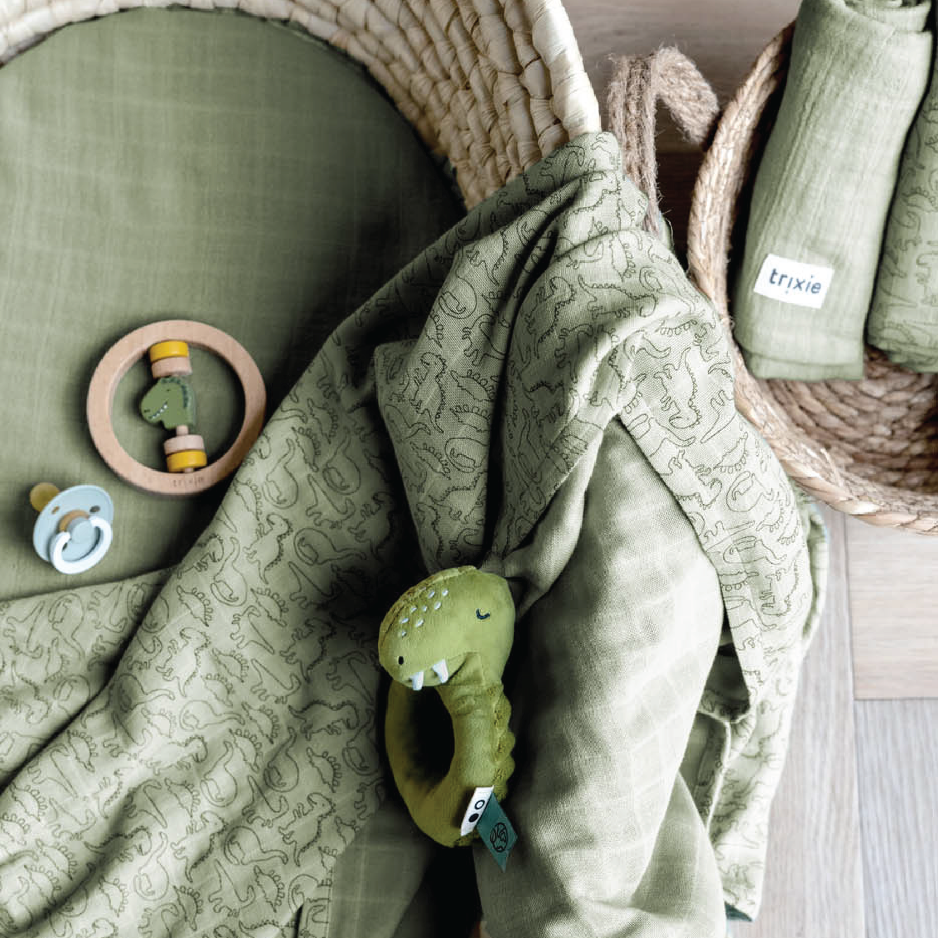 Trixie Musselinkluter Daring Dino, Grønn, 3 stk.