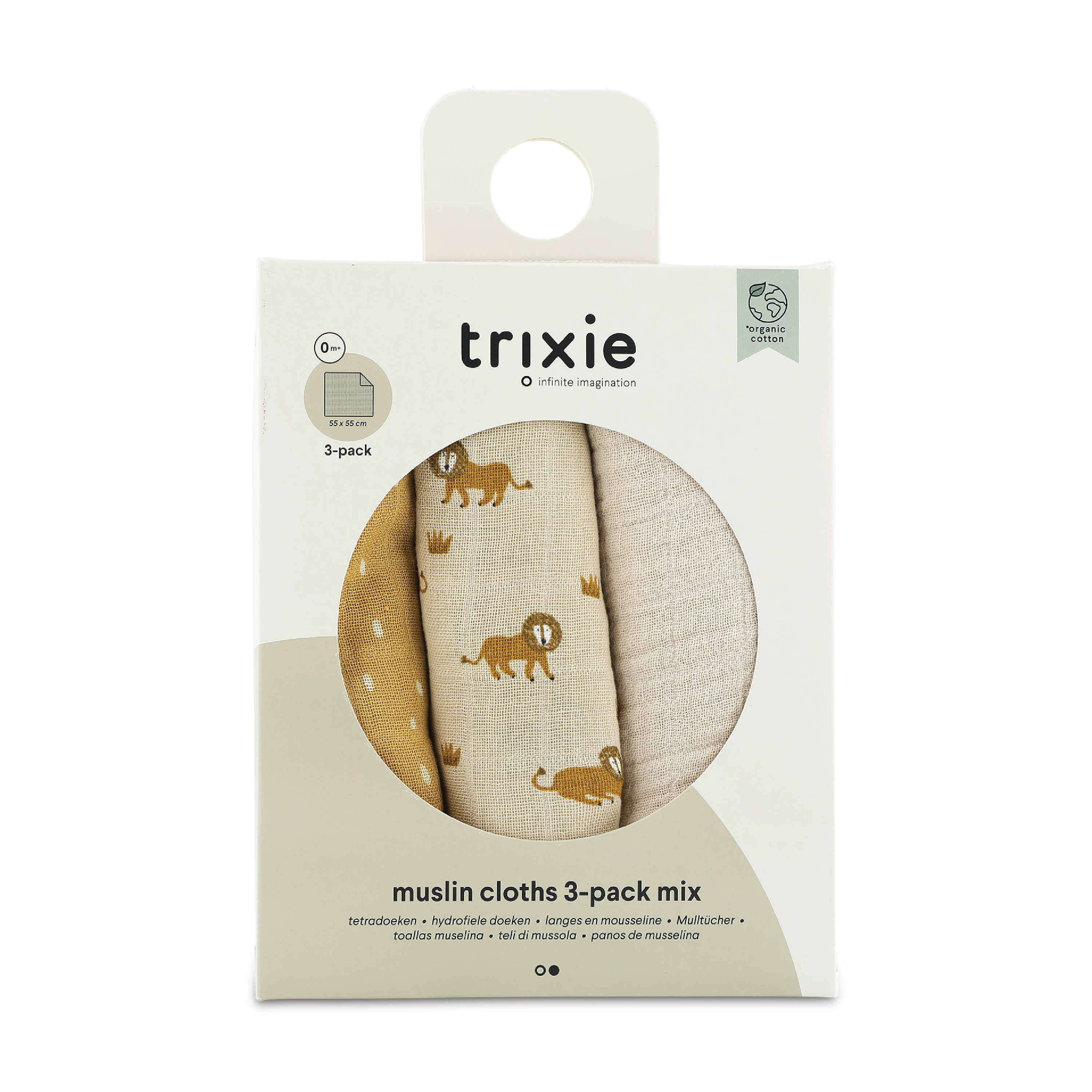 Trixie Musselinkluter Lively Lion, Beige/gul, 3 stk.