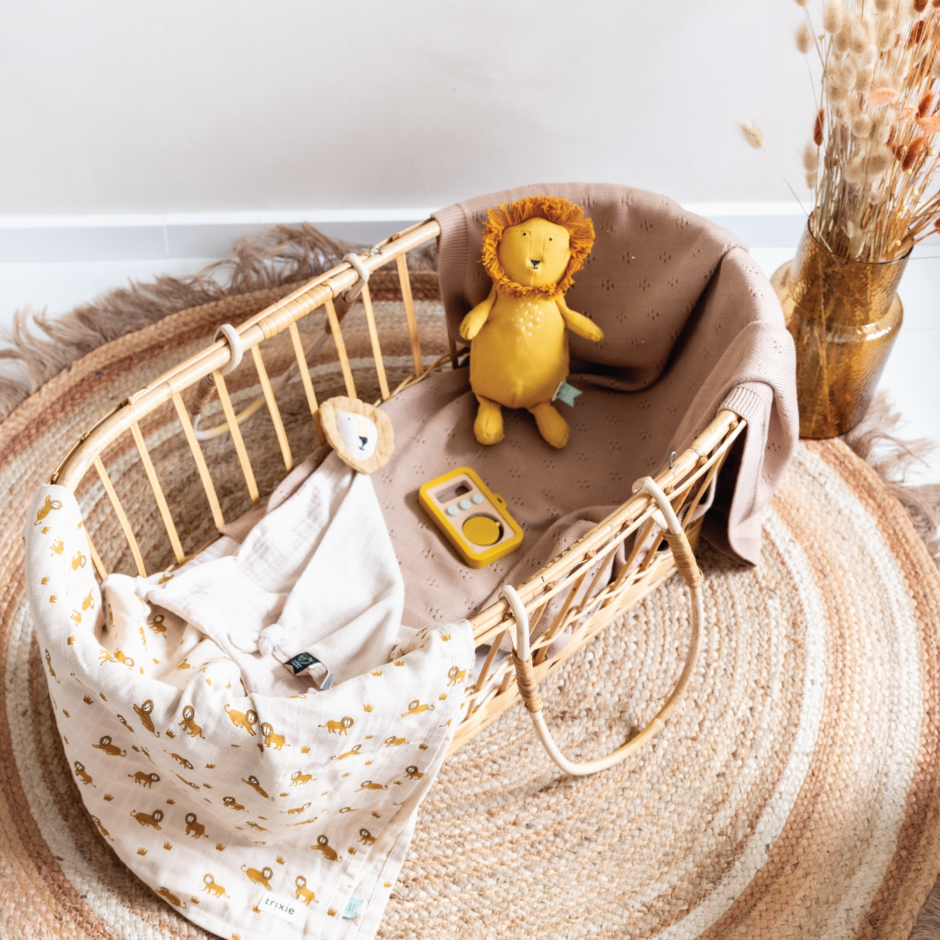 Trixie Musselinpledd Lively Lion, Beige, 1 stk.