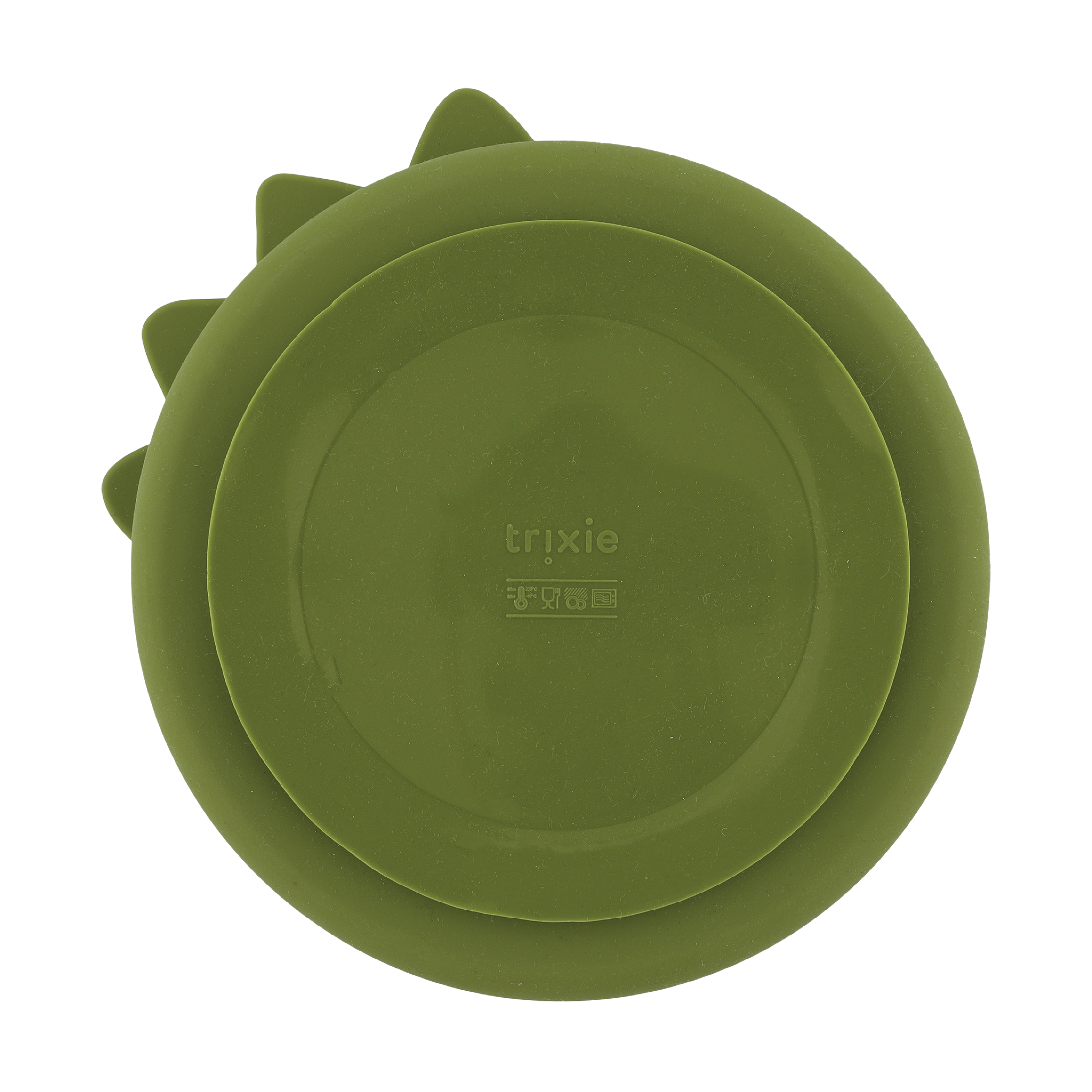 Trixie Silikontallerken tredelt med sugekopp Mr. Dino, Grønn, 1 stk.