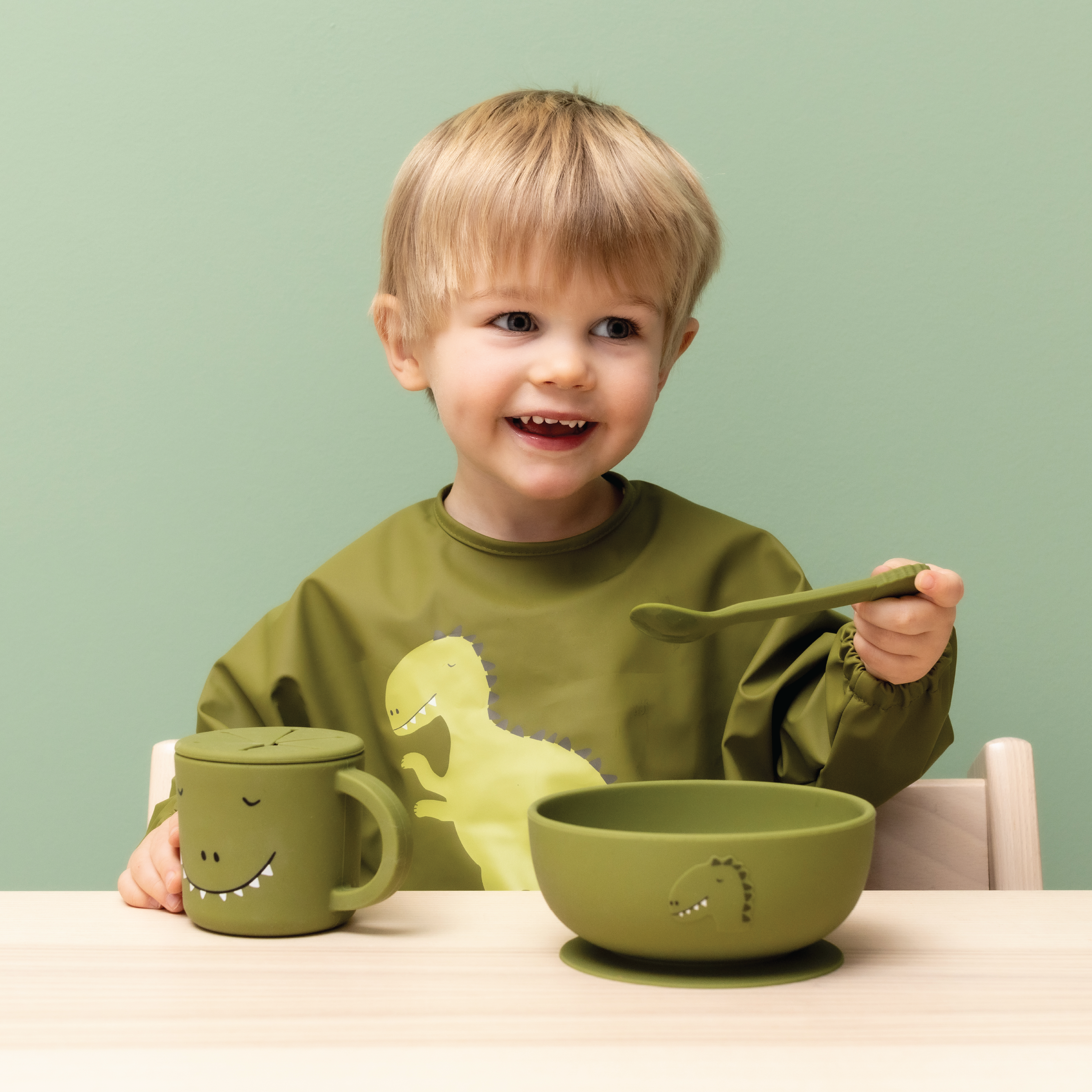 Trixie Tutekopp i silikon Mr. Dino, Grønn, 1 stk.