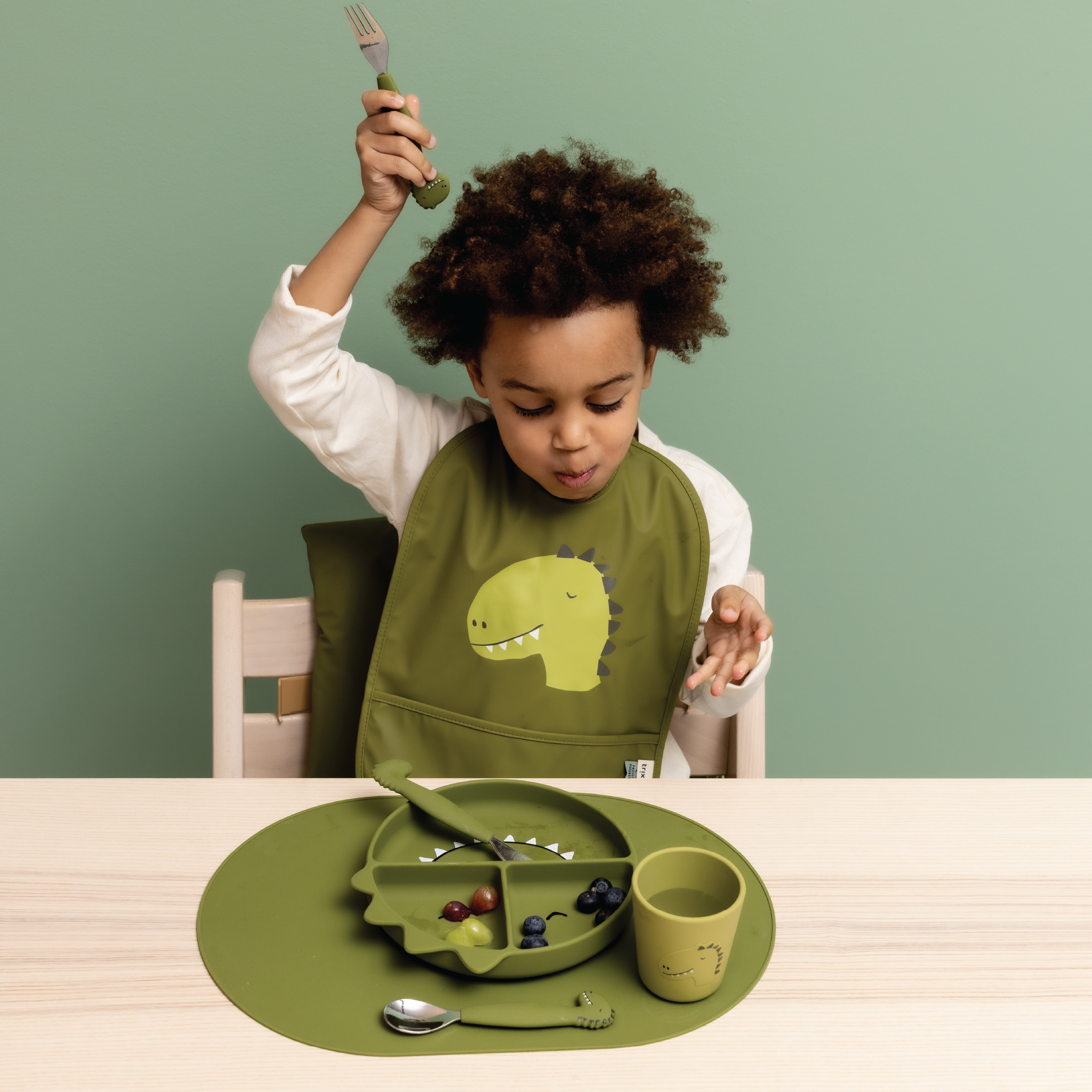 Trixie Tutekopp i silikon Mr. Dino, Grønn, 1 stk.