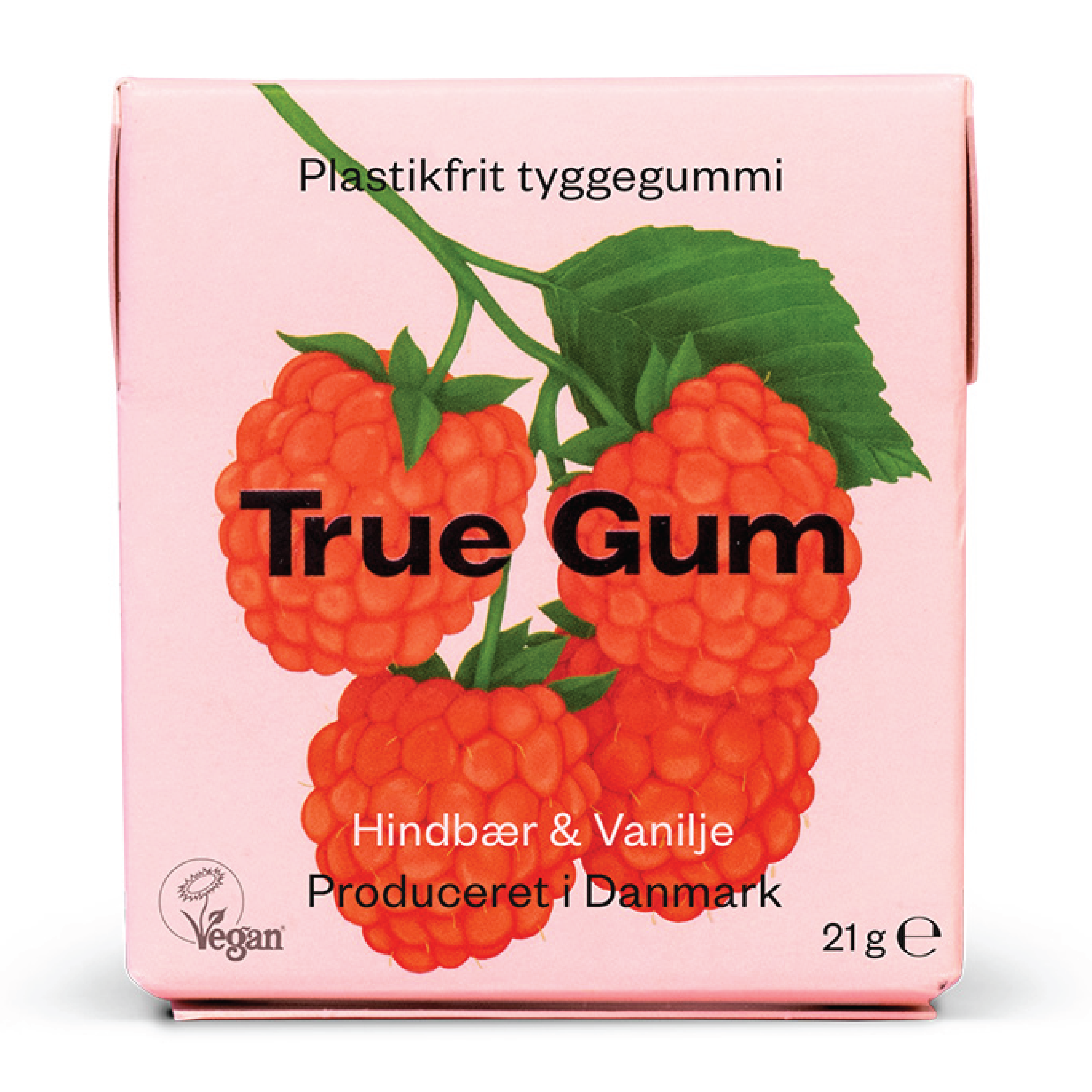 True Gum Bringebær & Vanilje, 21 gr.