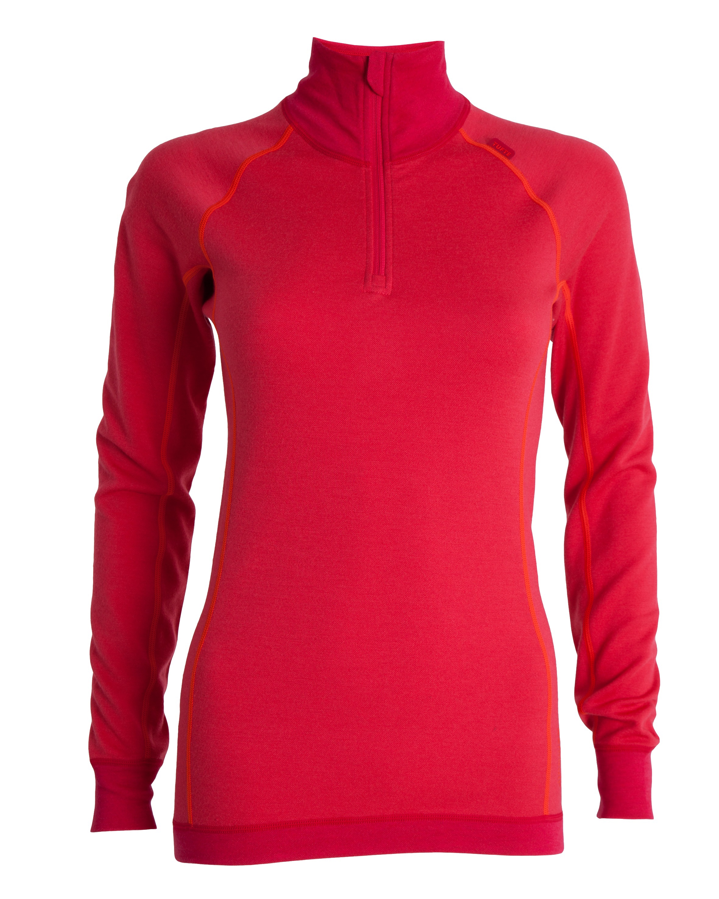 Tufte Bambull Half-Zip, Woman Barberry, Størrelse S