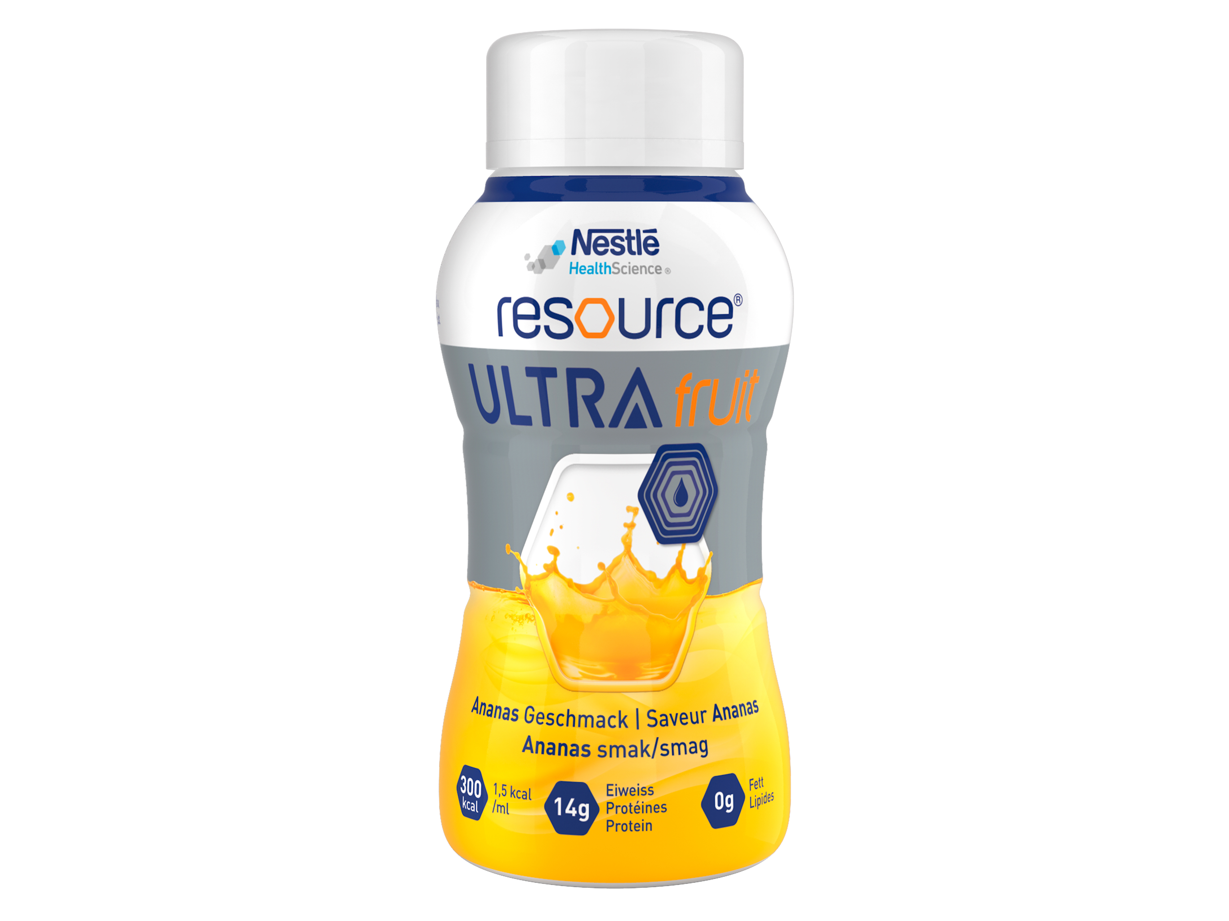 Resource Ultra Fruit, klar næringstilskudd med ekstra protein, Ananas, 4x200 ml