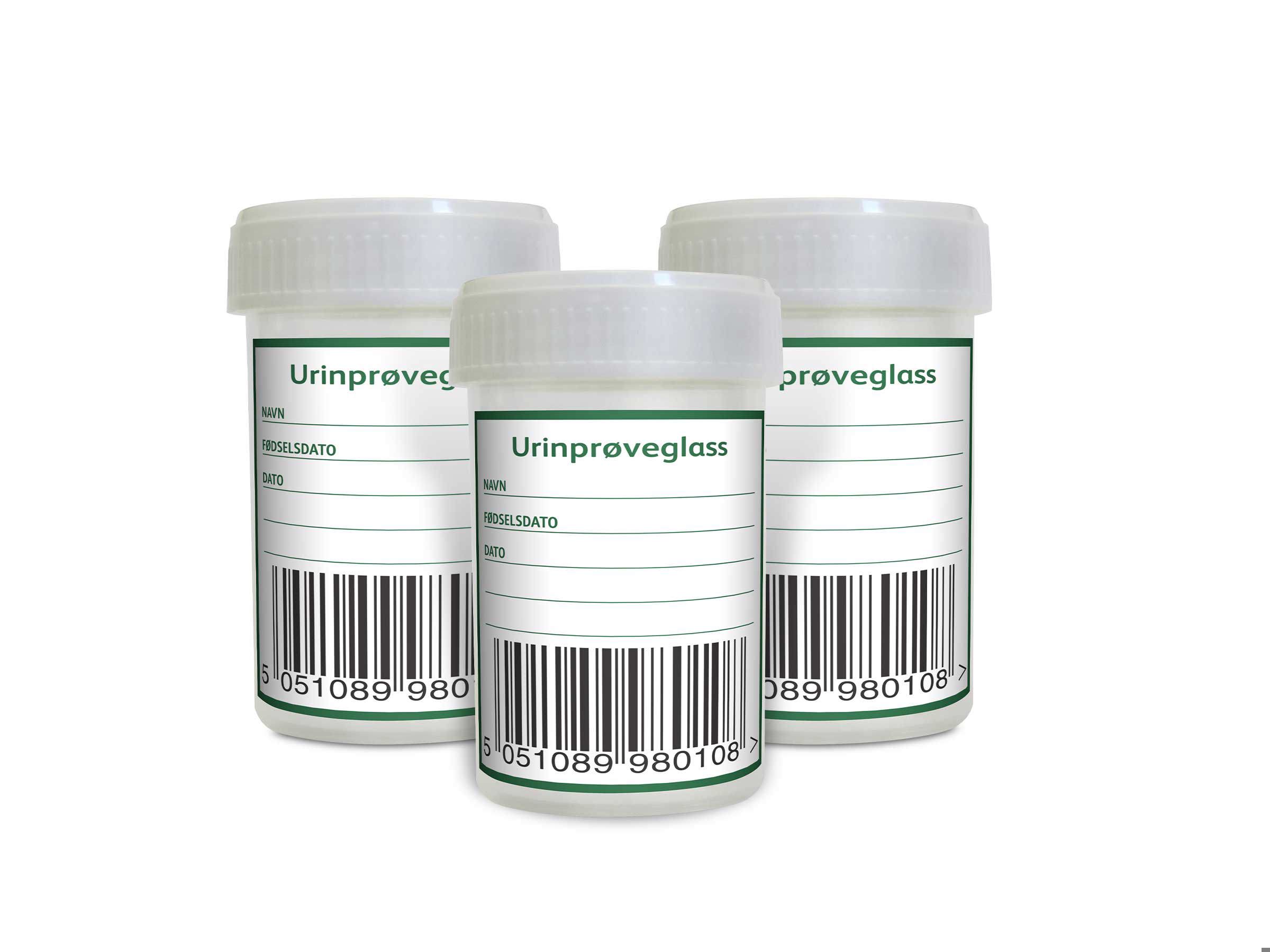 Urinprøveglass 3 stk, 3 stk.
