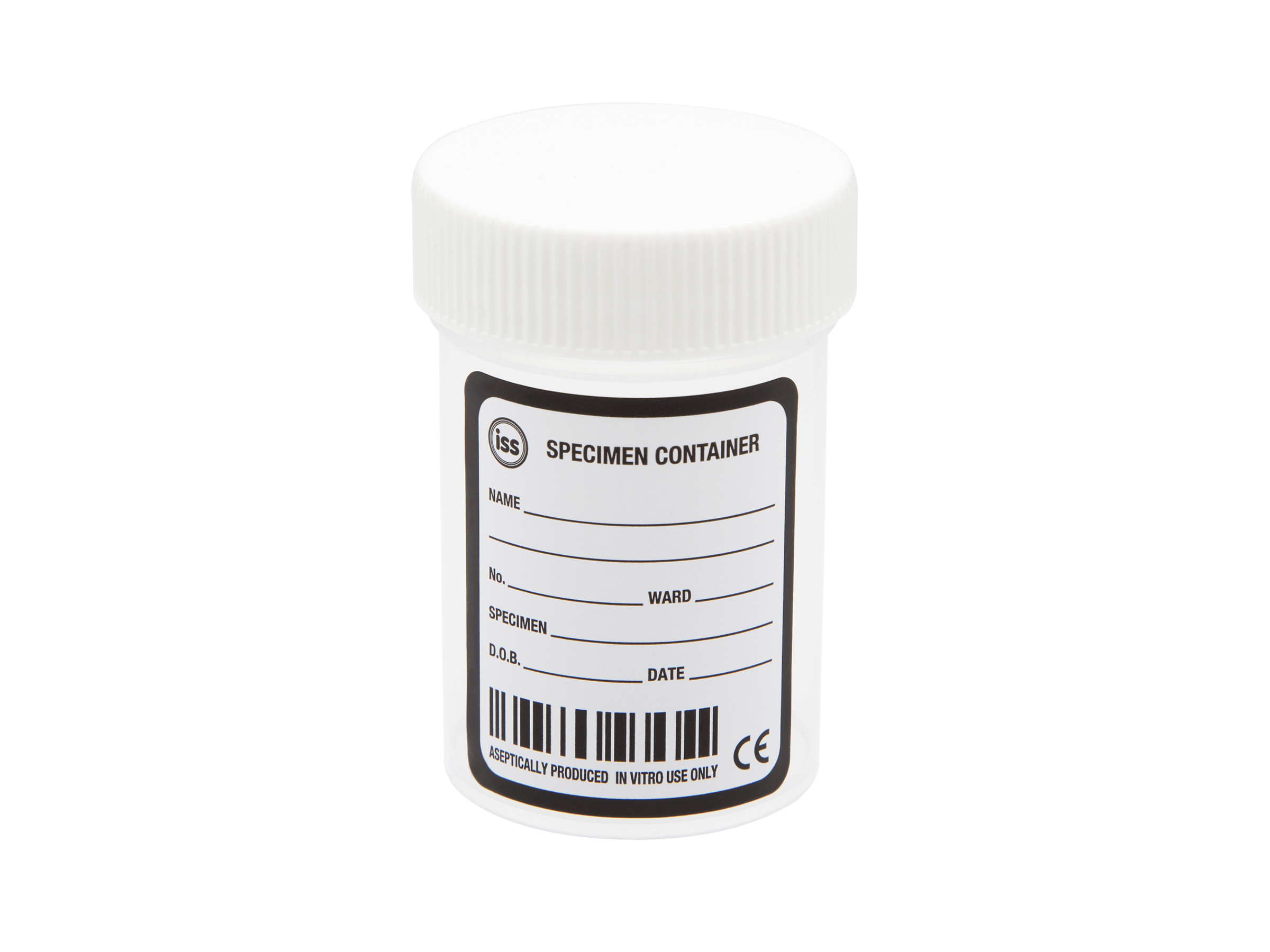 Urinprøveglass 60ml m/skrulokk, 2 stk.