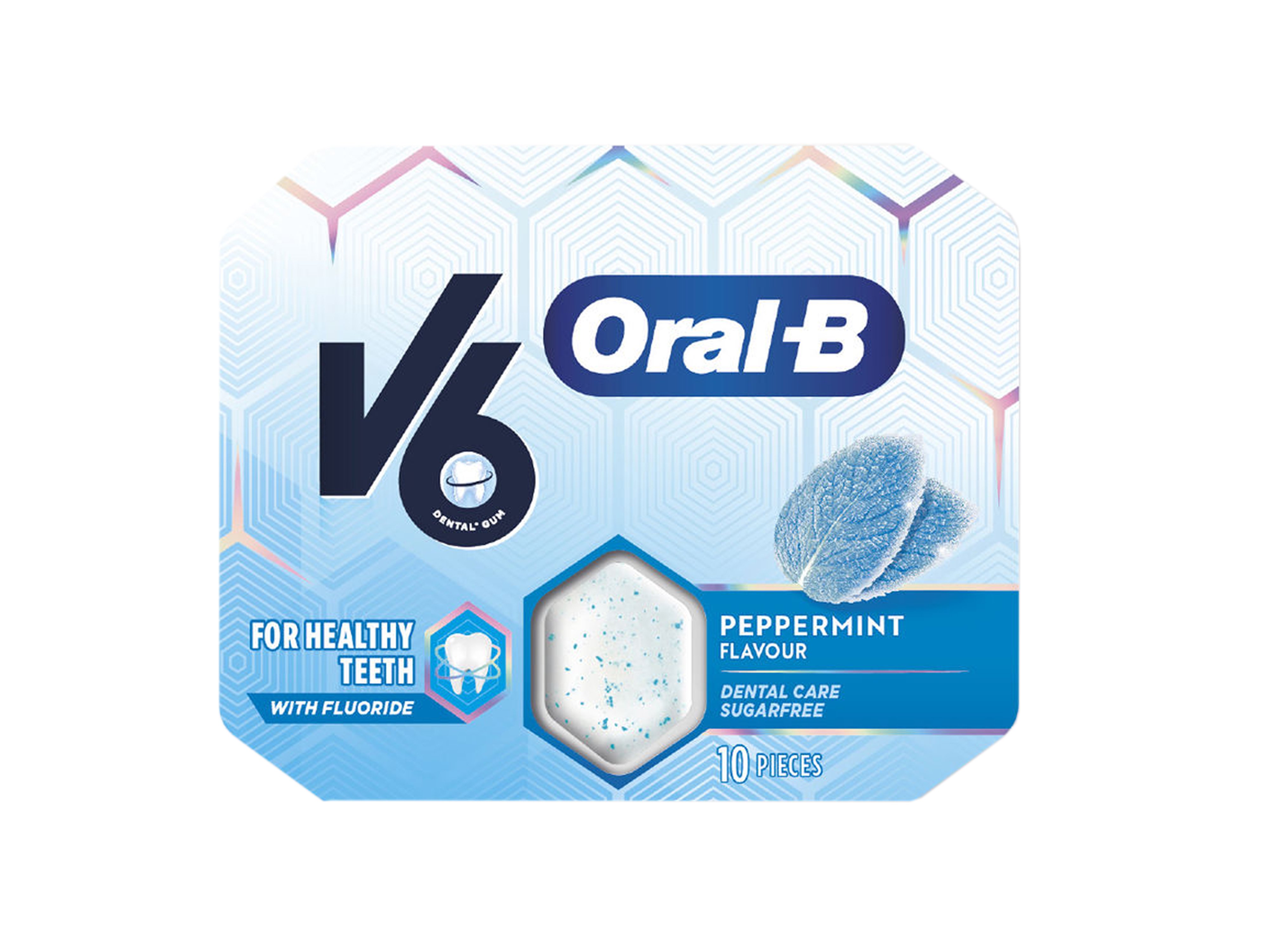 V6 Oral-B Tyggegummi Peppermint, 10 stk.