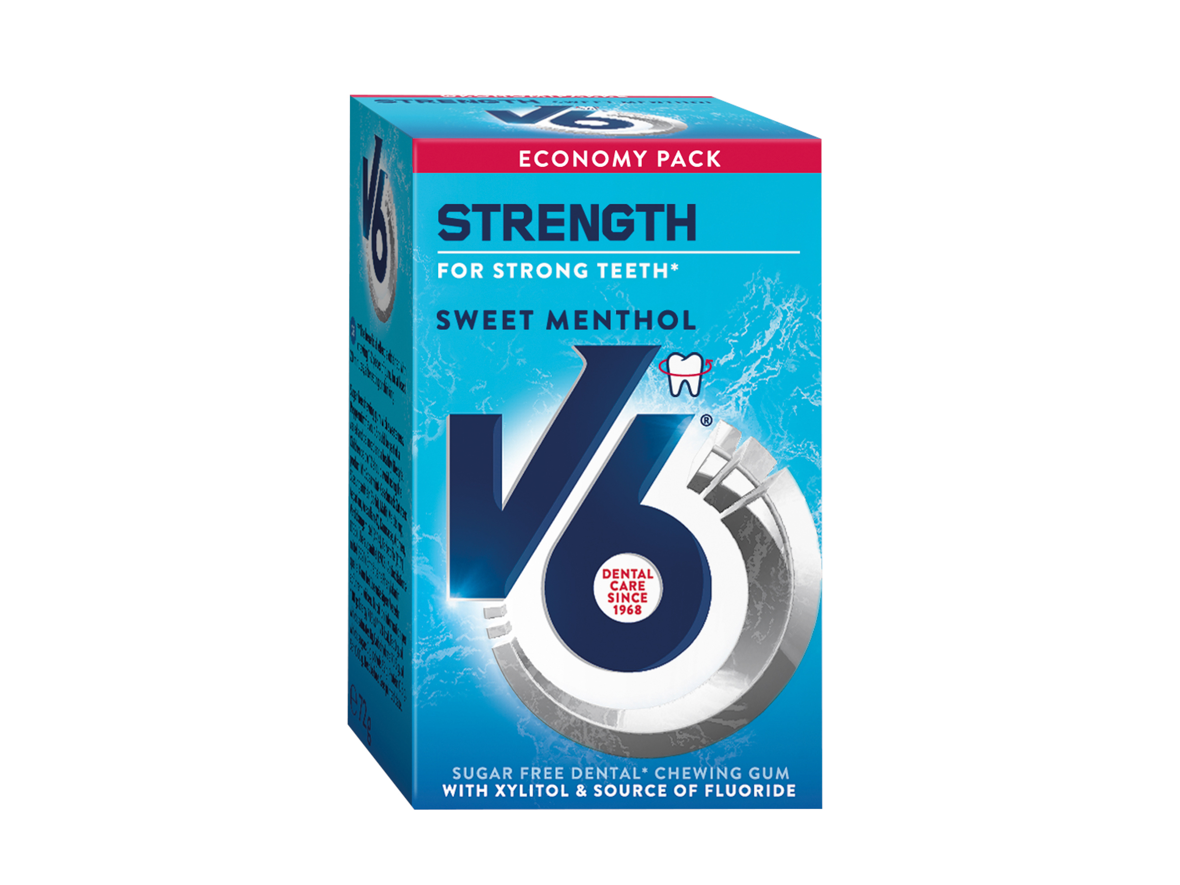 V6 Strong Teeth Sweet Menthol Tyggegummi, 70 gram