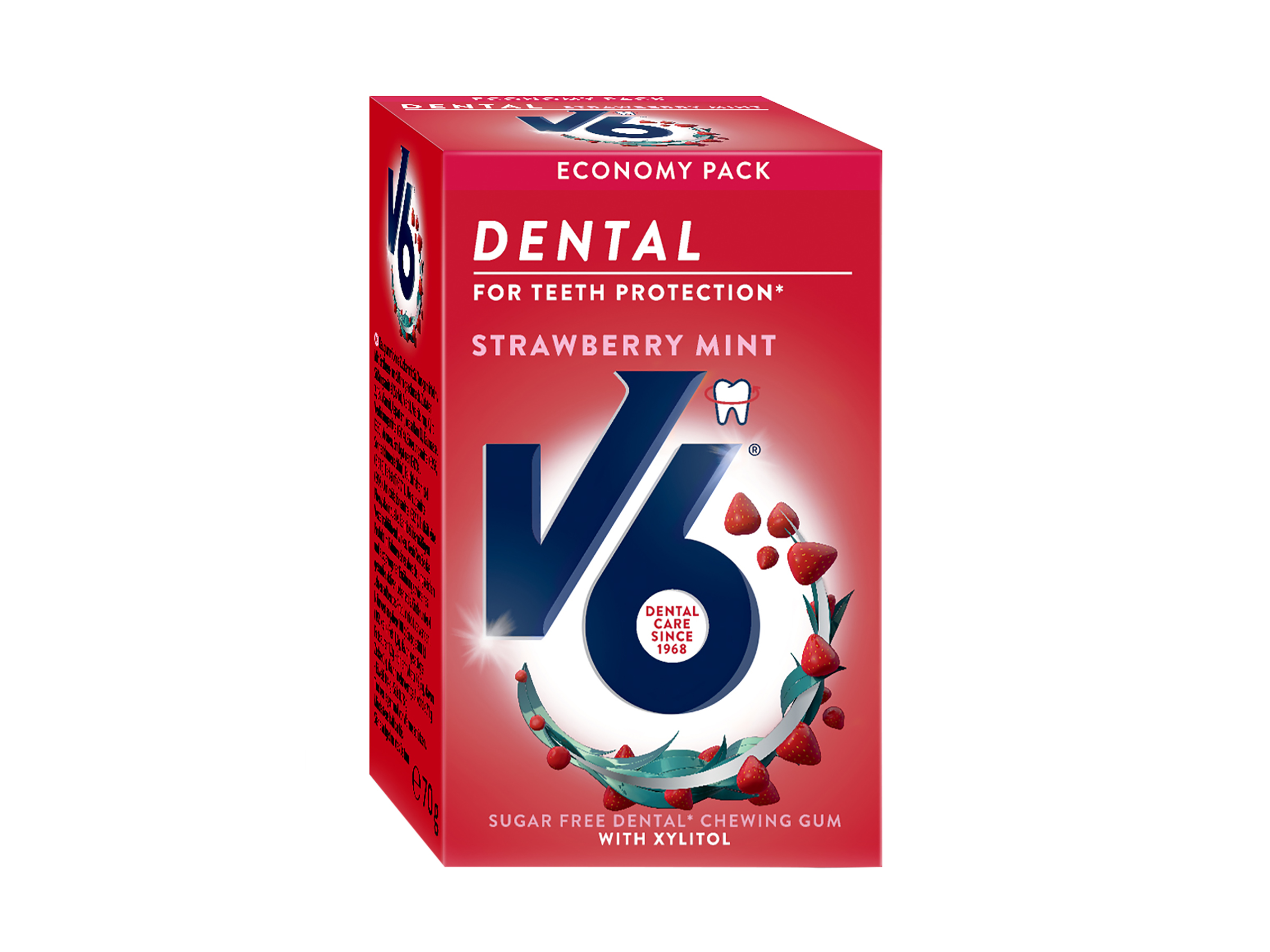 V6 V6 Dental strawberry mint, 70 stk.