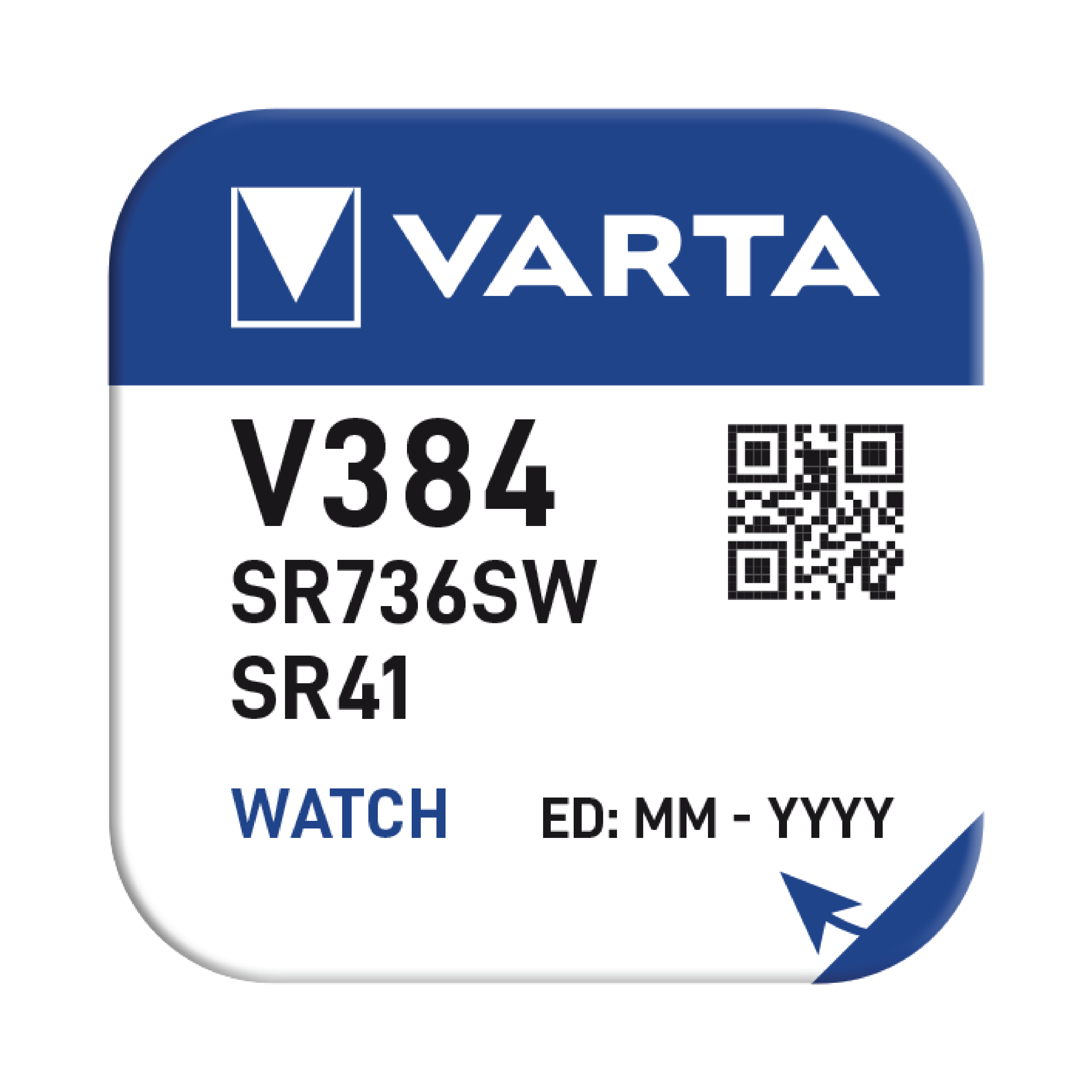 Varta Batteri V384/SR41, 1 stk.