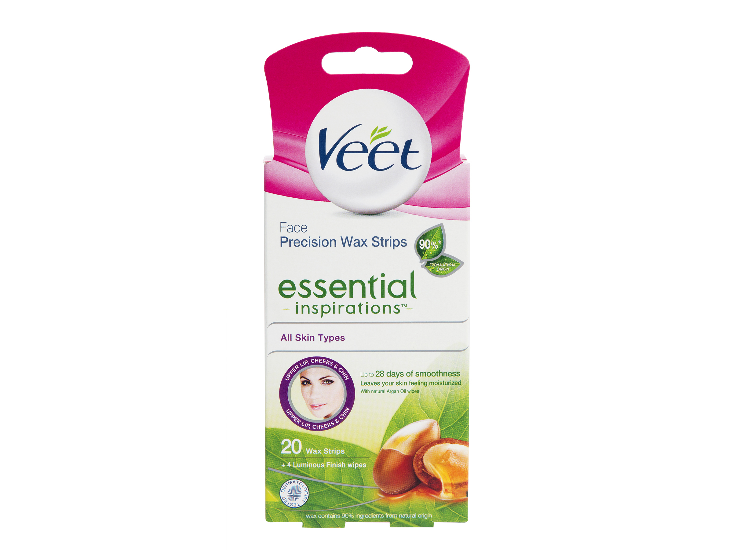 Veet Veet Essential voksstrips ansikt, 20 stk