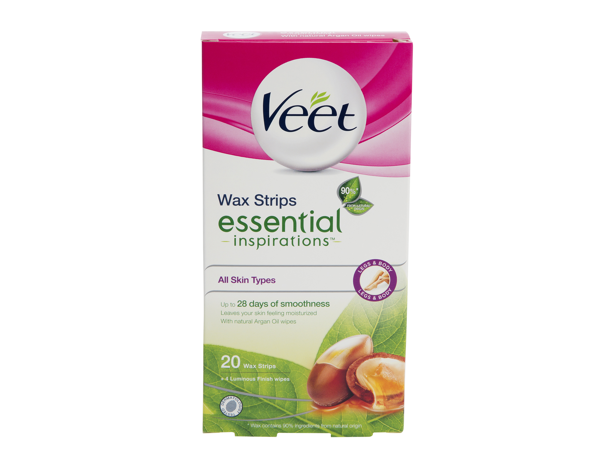 Veet Veet Essential voksstrips kropp, 20 stk