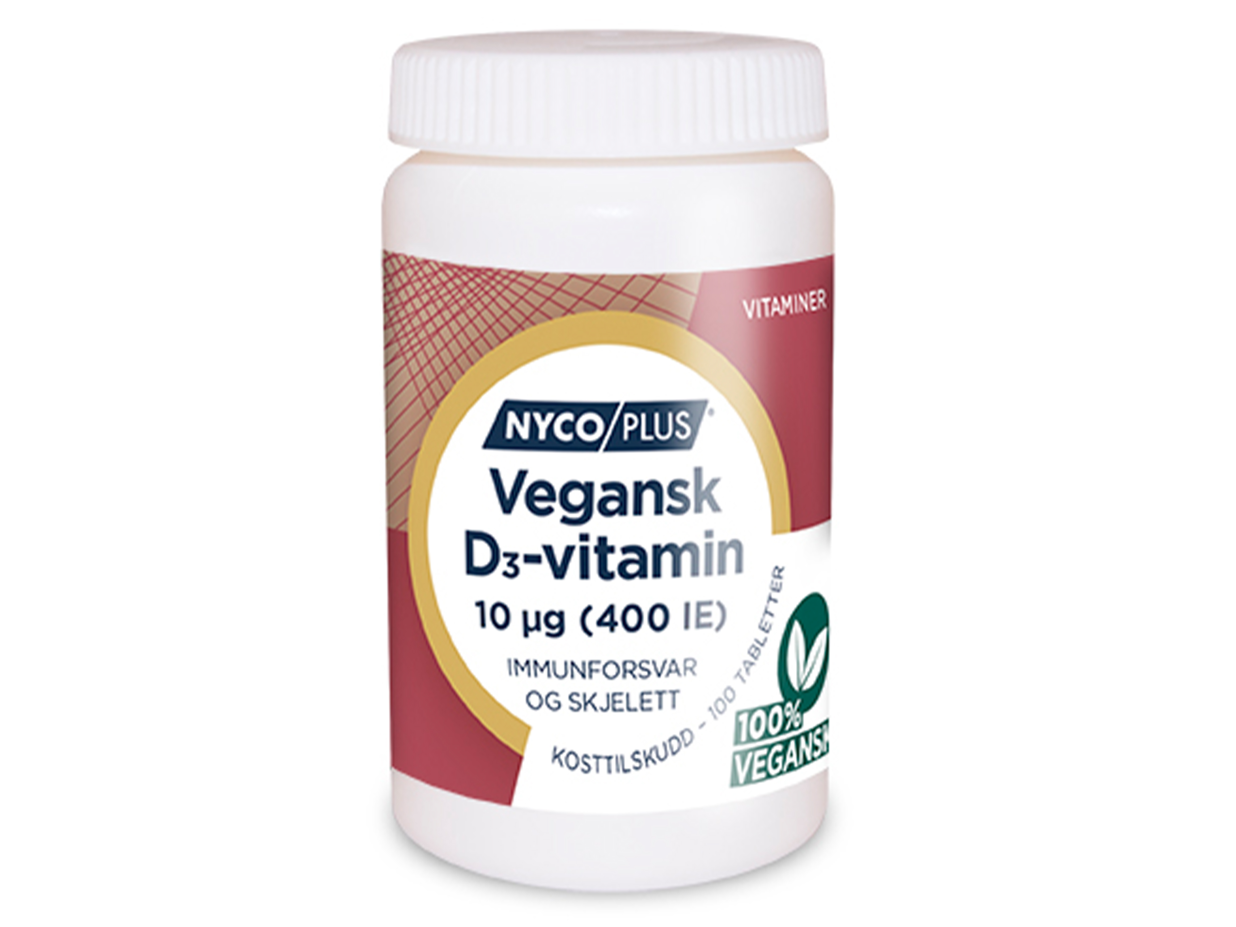 Nycoplus Vegansk D3-Vitamin 10µg, 100 tabletter