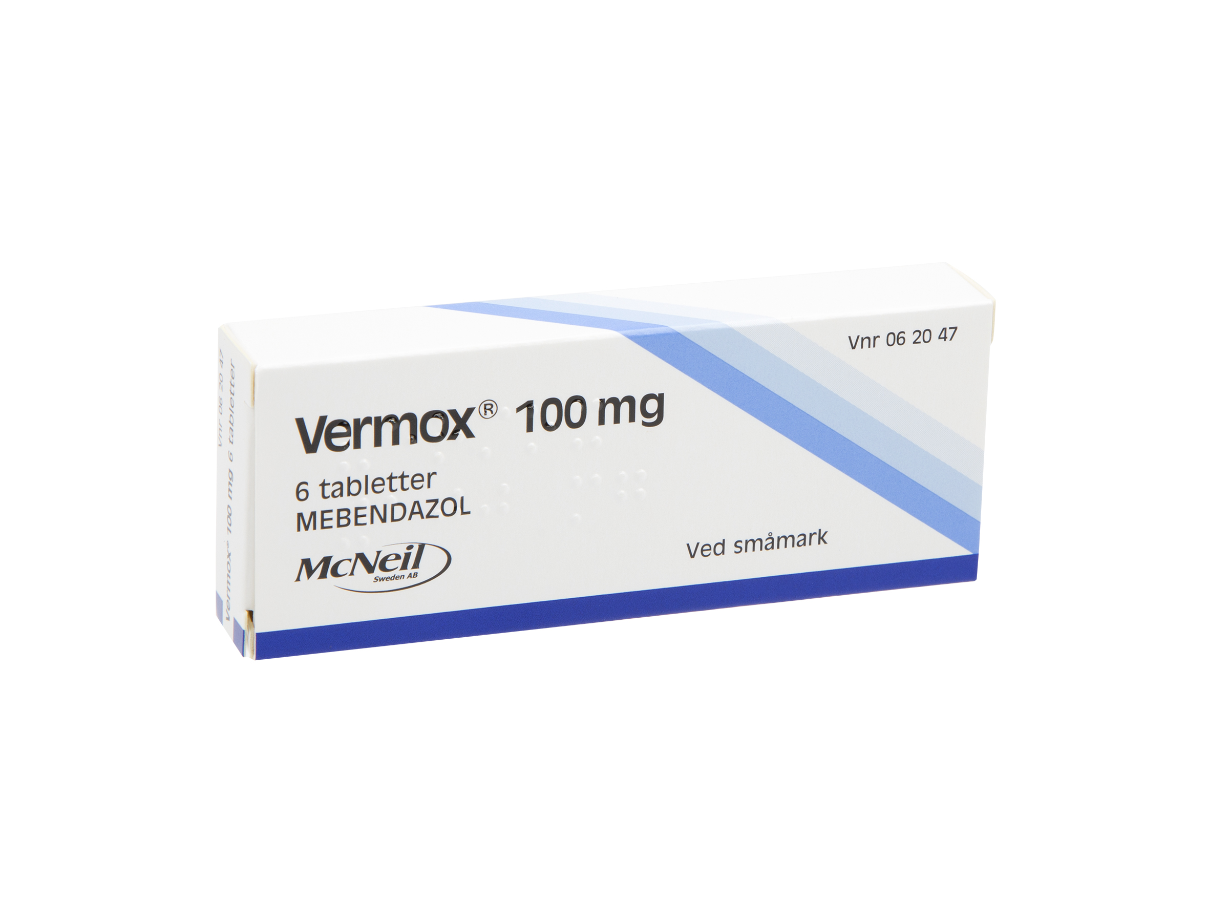 Vermox Tabletter 100mg, 6 stk. på brett