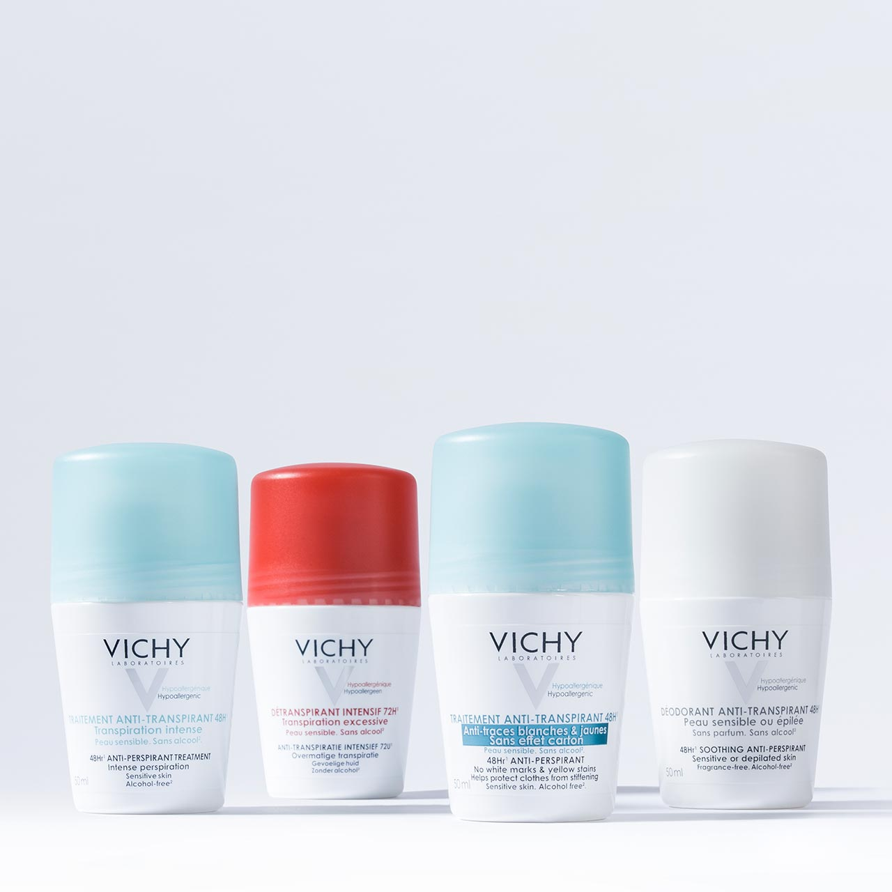 Vichy Anti-Stain Antiperspirant Deodorant Roll-On 48H, 50 ml