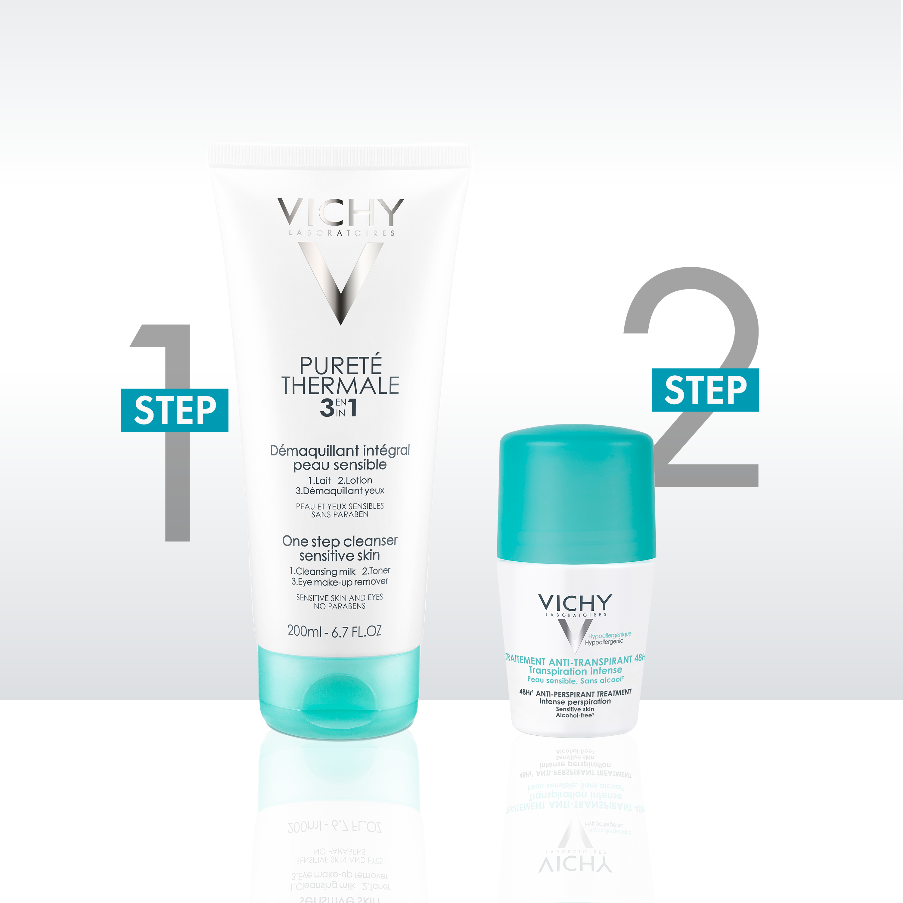Vichy Anti-Stain Antiperspirant Deodorant Roll-On 48H, 50 ml