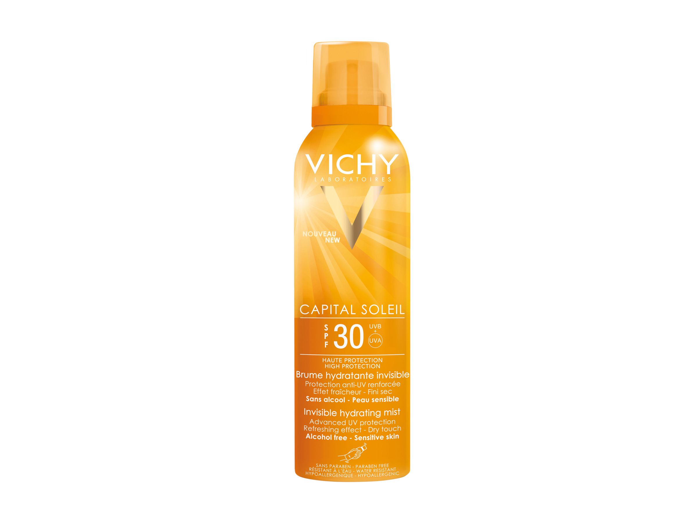 Vichy Capital Soleil fuktgivende mist, Faktor 30, 200 ml