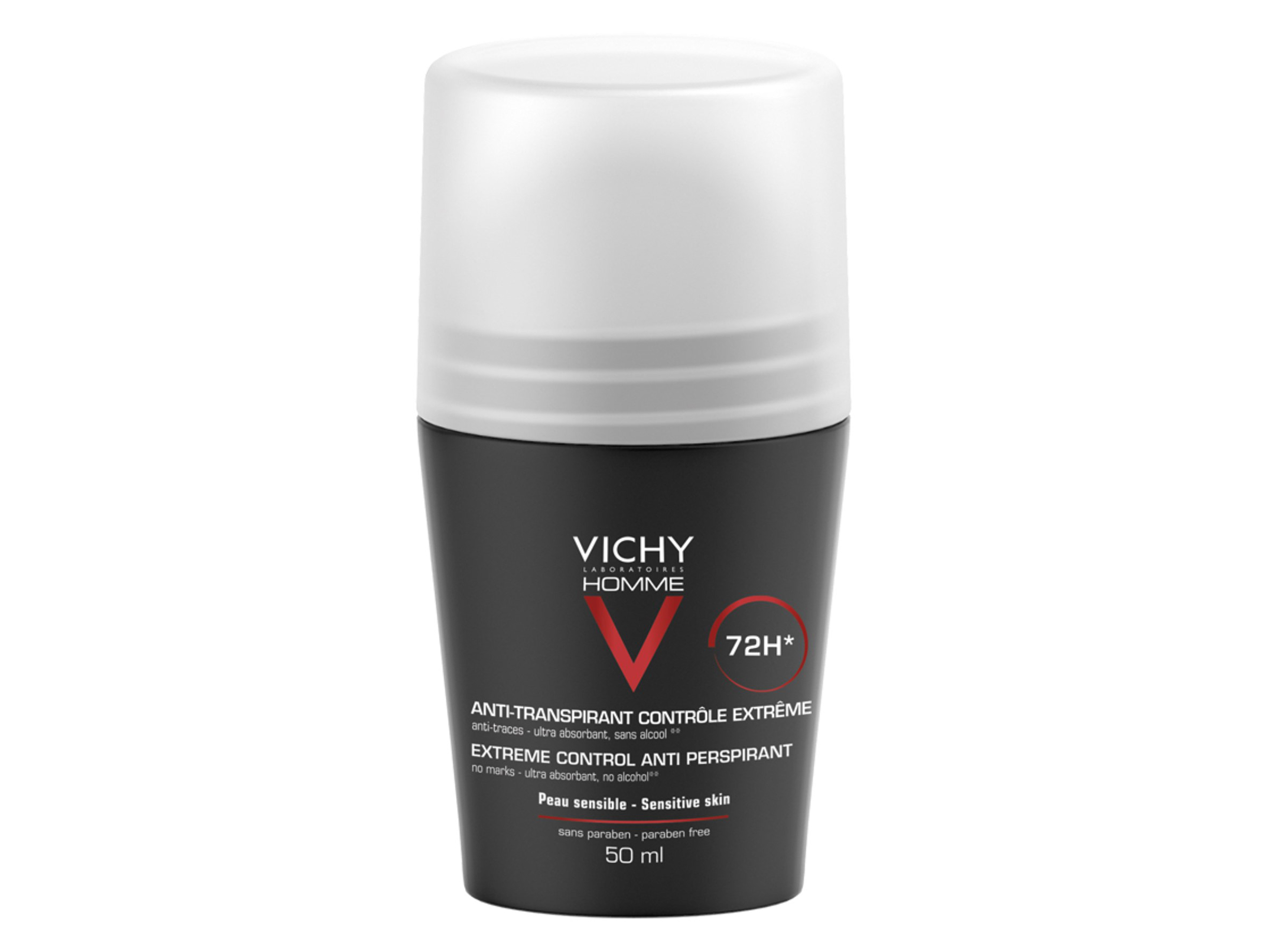 Vichy Homme Anti-Trace Deo, roll on, Med parfyme, 50 ml