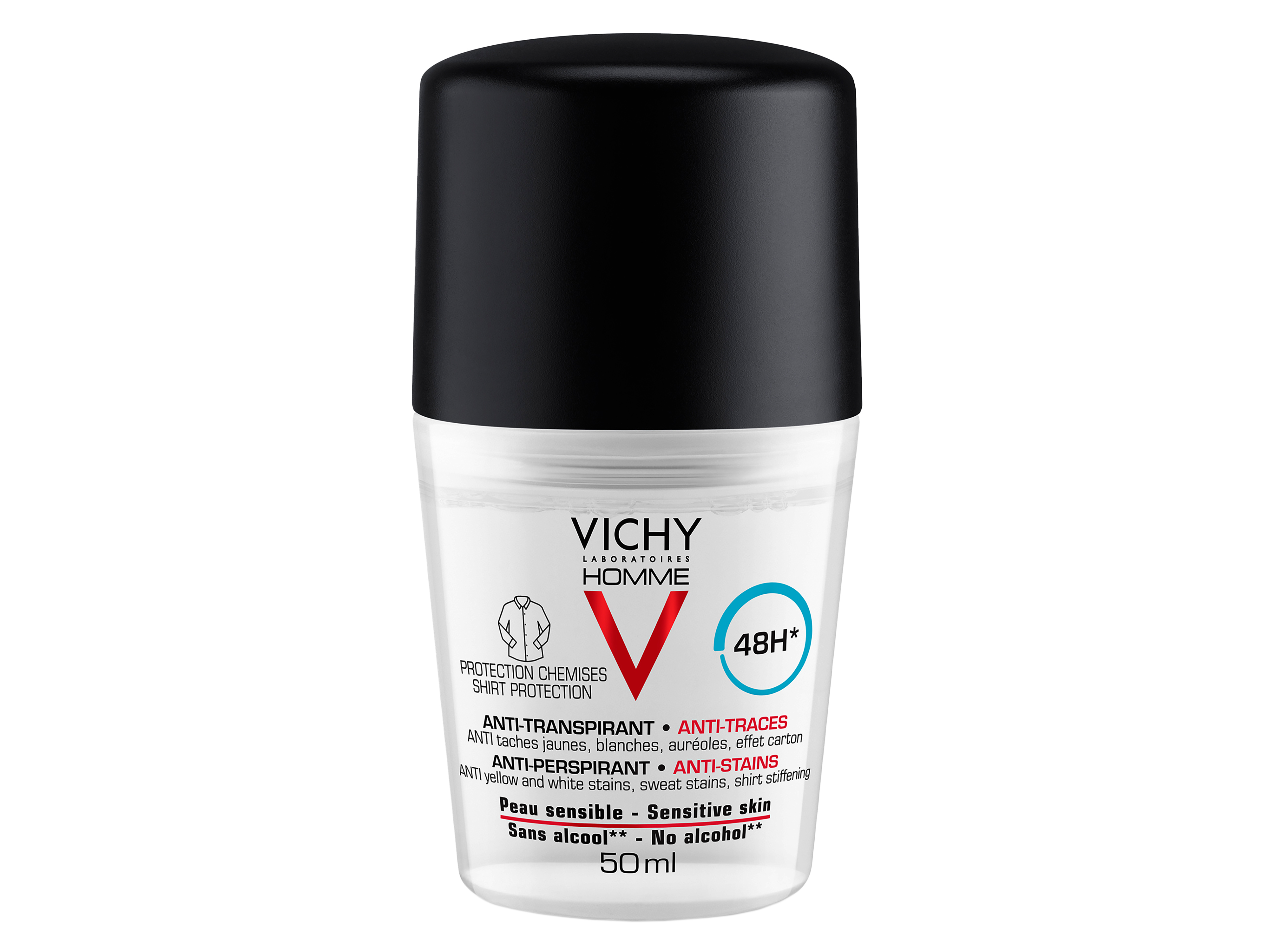 Vichy Homme Shirt Protection Deo, roll on, Med parfyme, 50 ml
