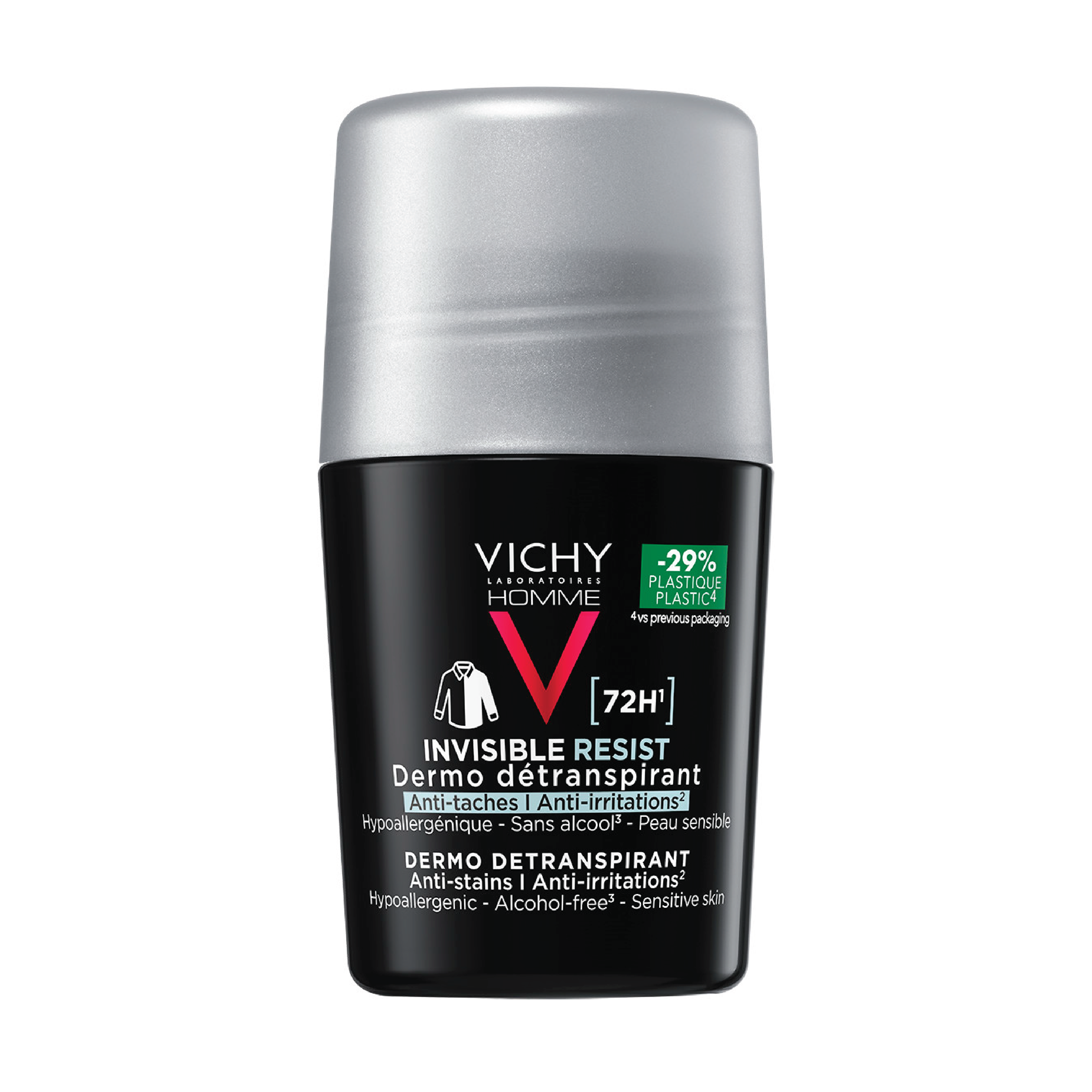 Vichy Homme Invisible Protect 72H Anti-stain Roll-on, 50 ml