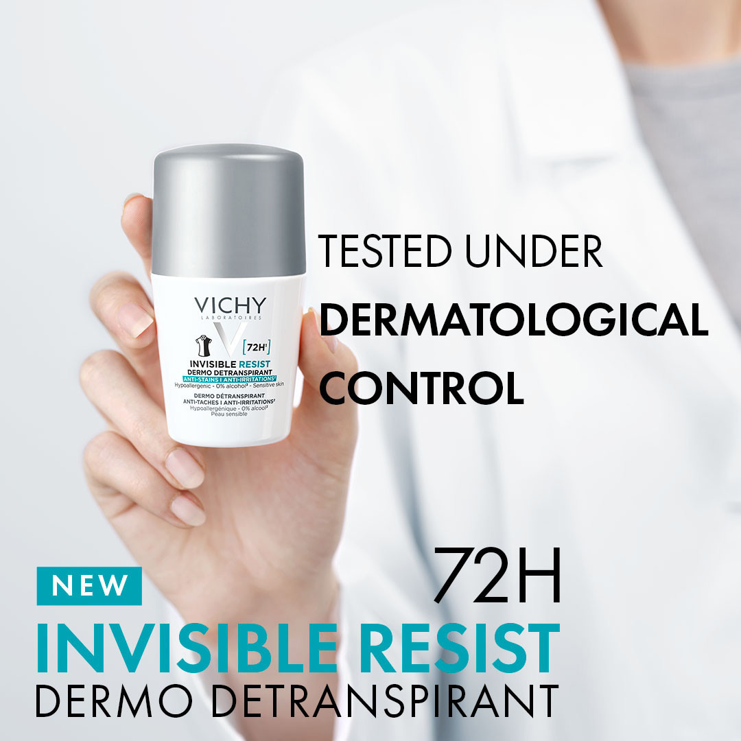 Vichy Invisible Protect 72H Anti-Stain Roll-On, 50 ml