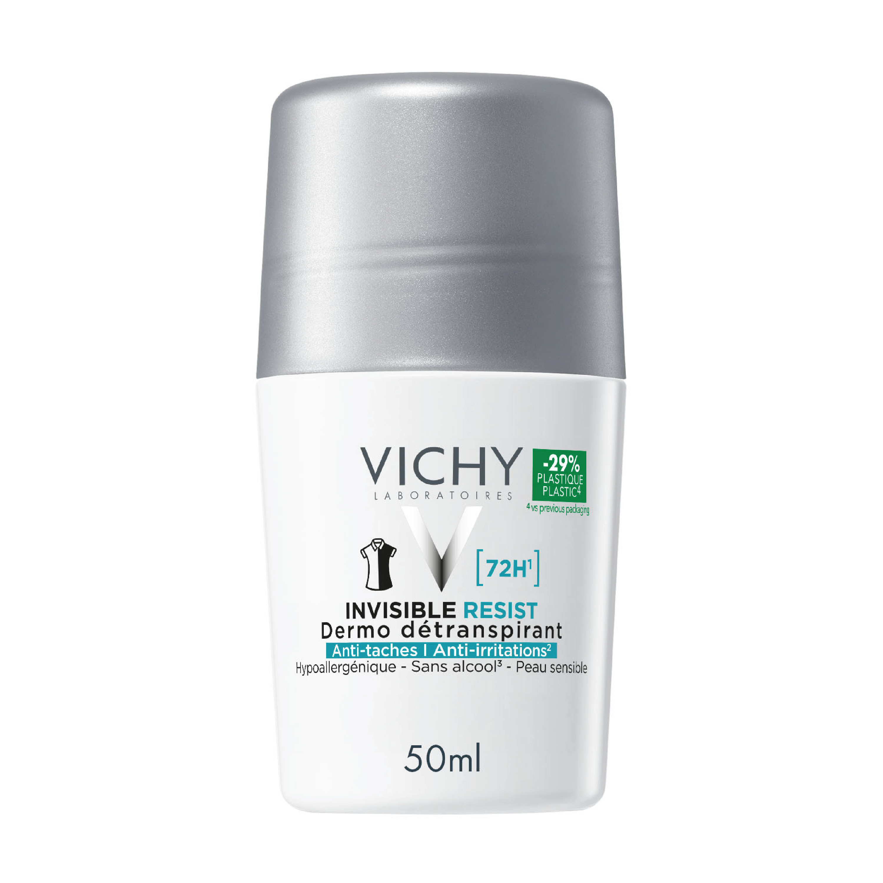 Vichy Invisible Protect 72H Anti-Stain Roll-On, 50 ml