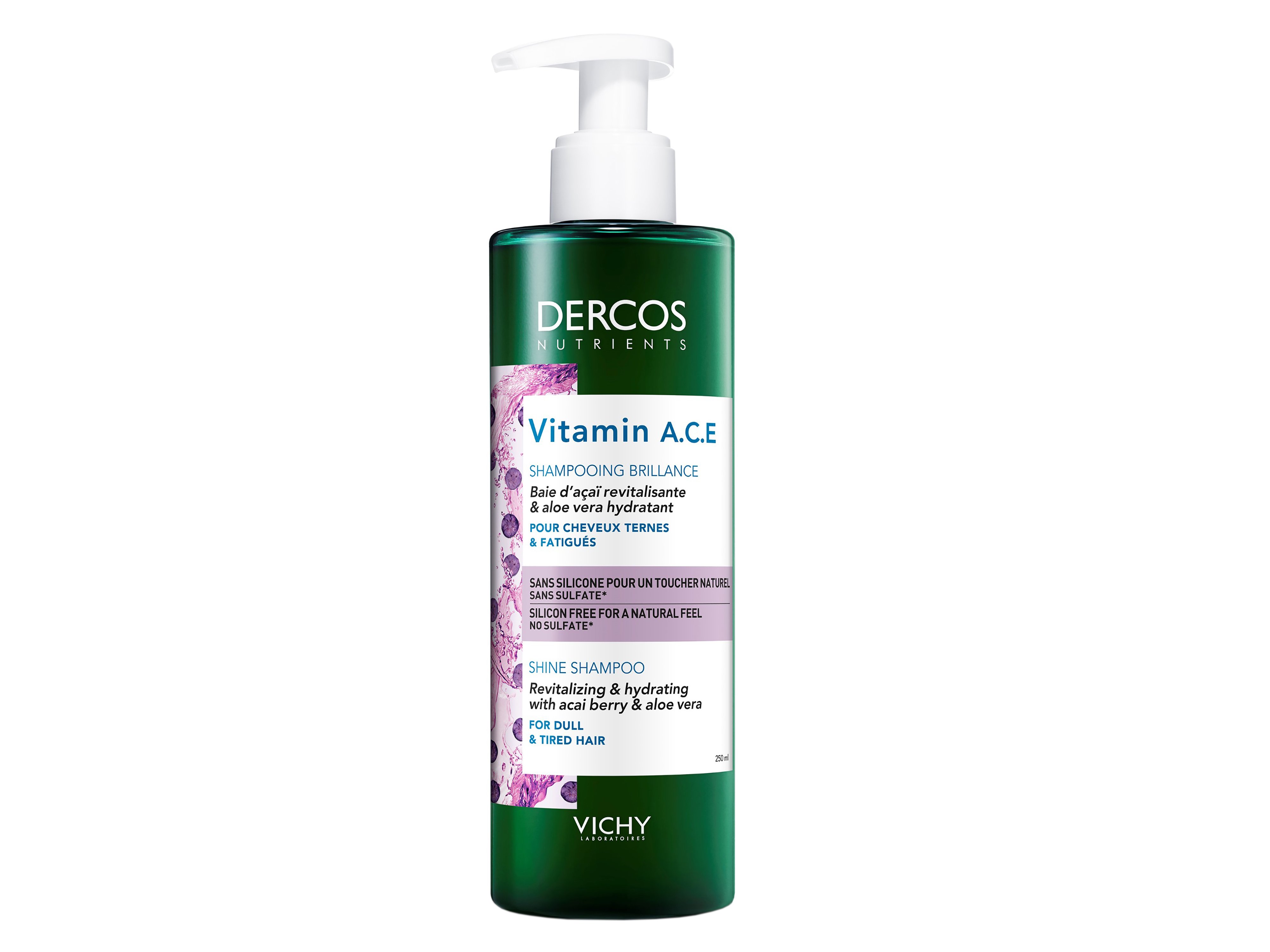 Vichy Dercos Nutrients Vitamin A.C.E Shine Shampoo, 250 ml