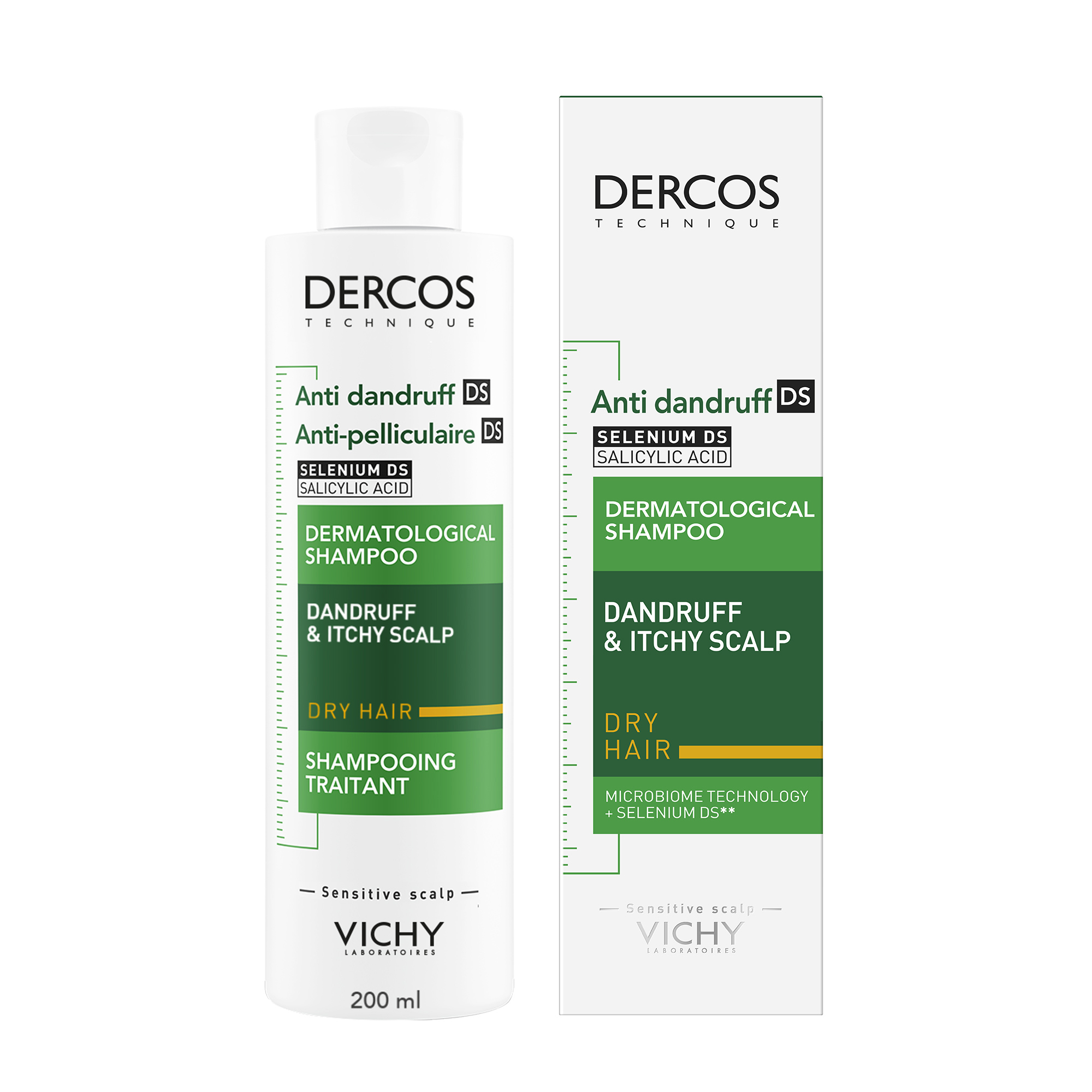 Vichy Dercos Anti-Dandruff Shampoo for Dry Hair, 200 ml