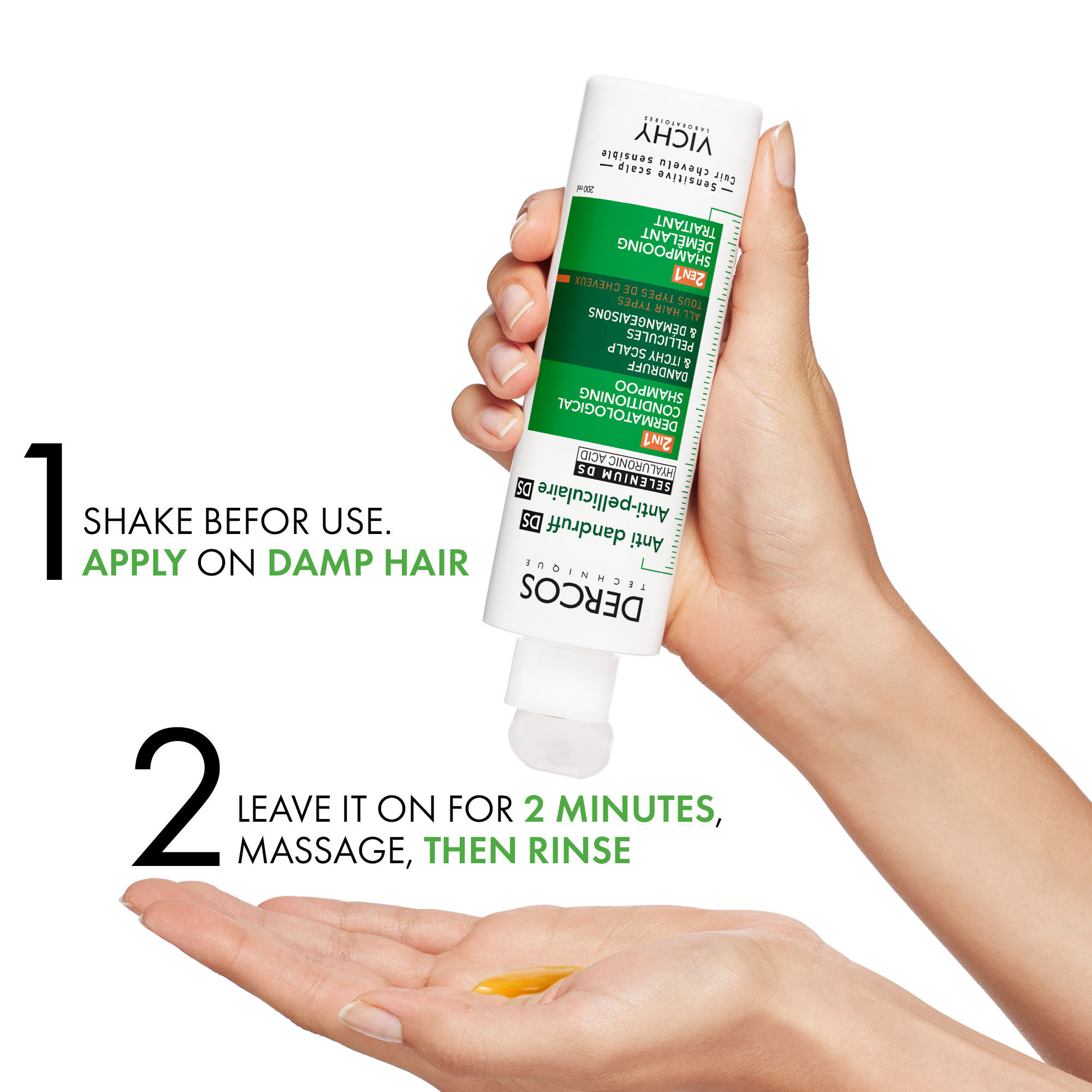 Vichy Dercos Technique Anti-Dandruff 2–1 Shampoo + Conditioner, 200 ml