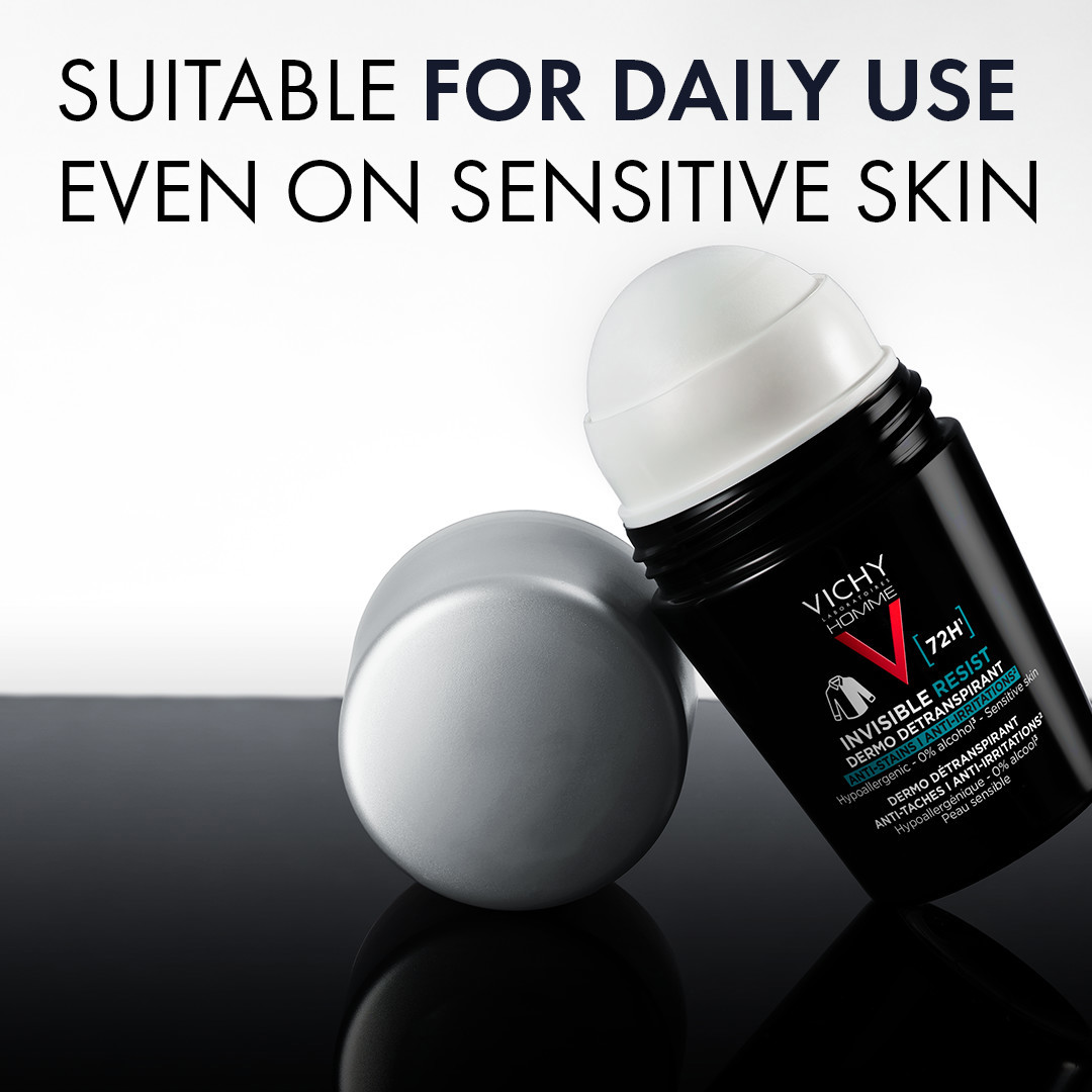 Vichy Homme Invisible Protect 72H Anti-stain Roll-on, 50 ml