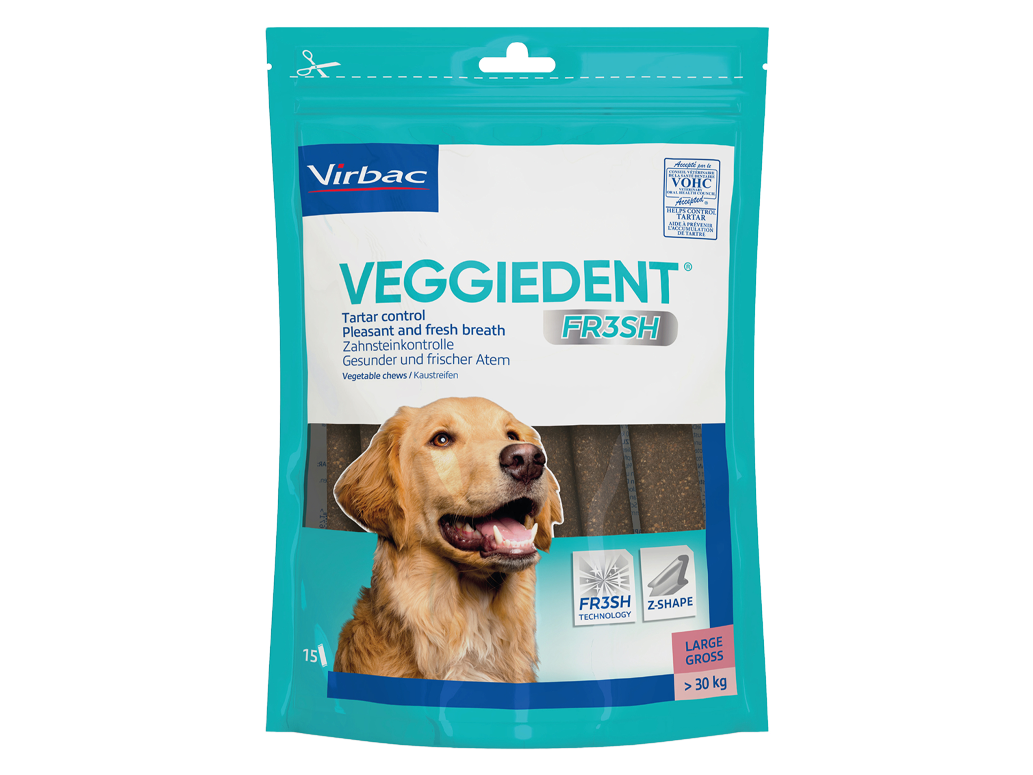 Virbac VeggieDent Fresh, Large, 15 stk.