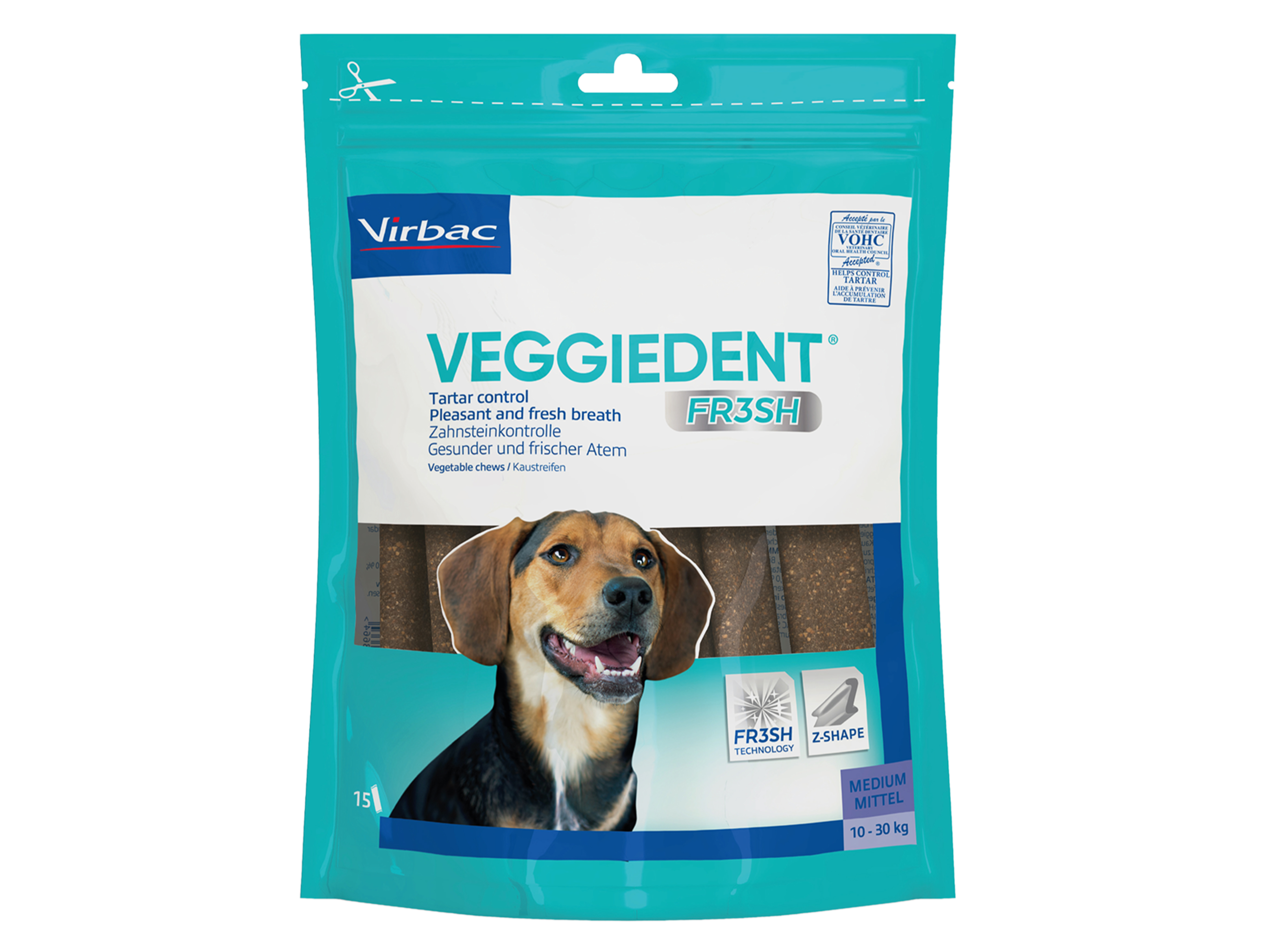 Virbac VeggieDent Fresh, Medium, 15 stk.