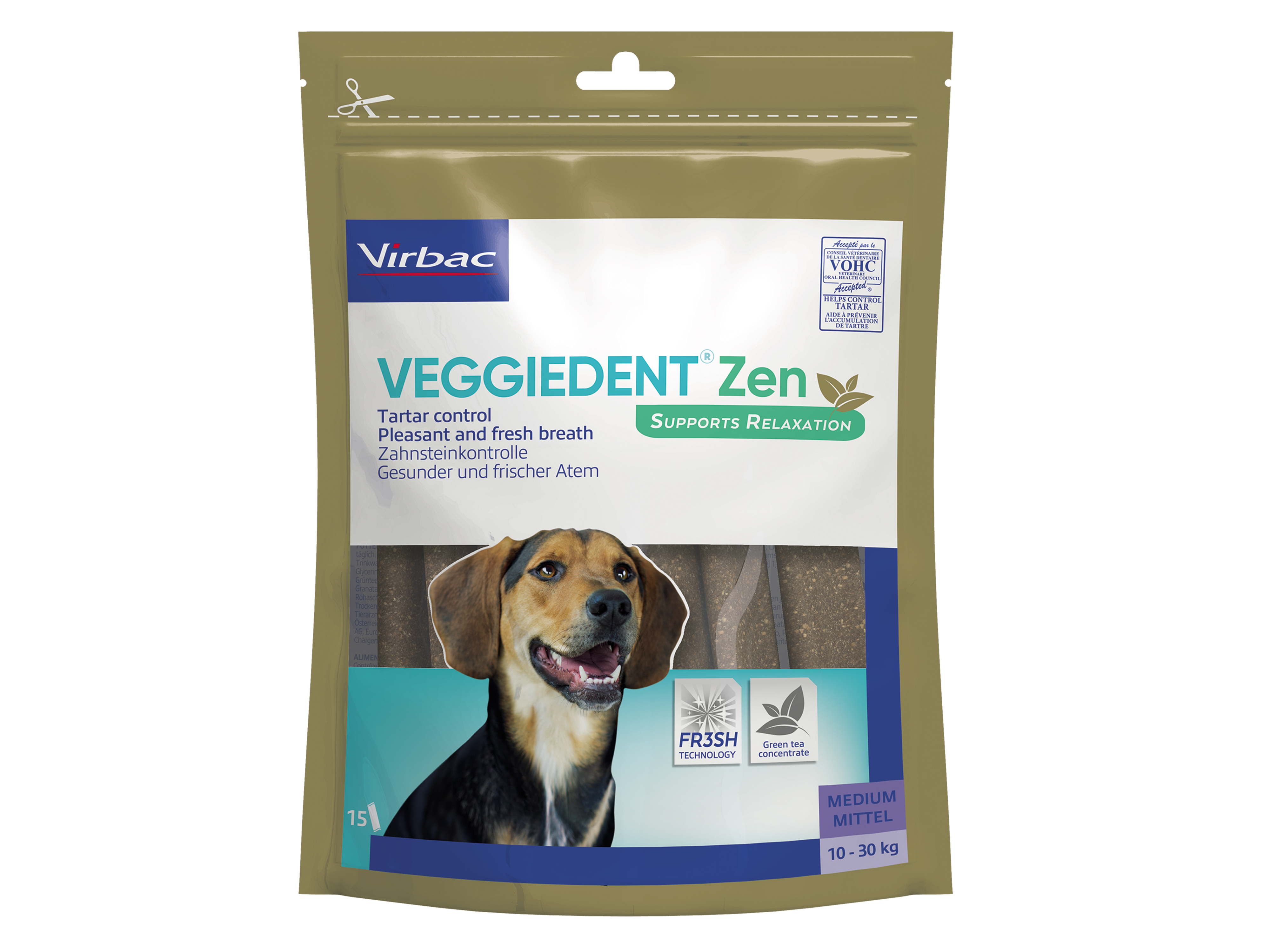 Virbac VeggieDent Zen, Medium, 15 stk.
