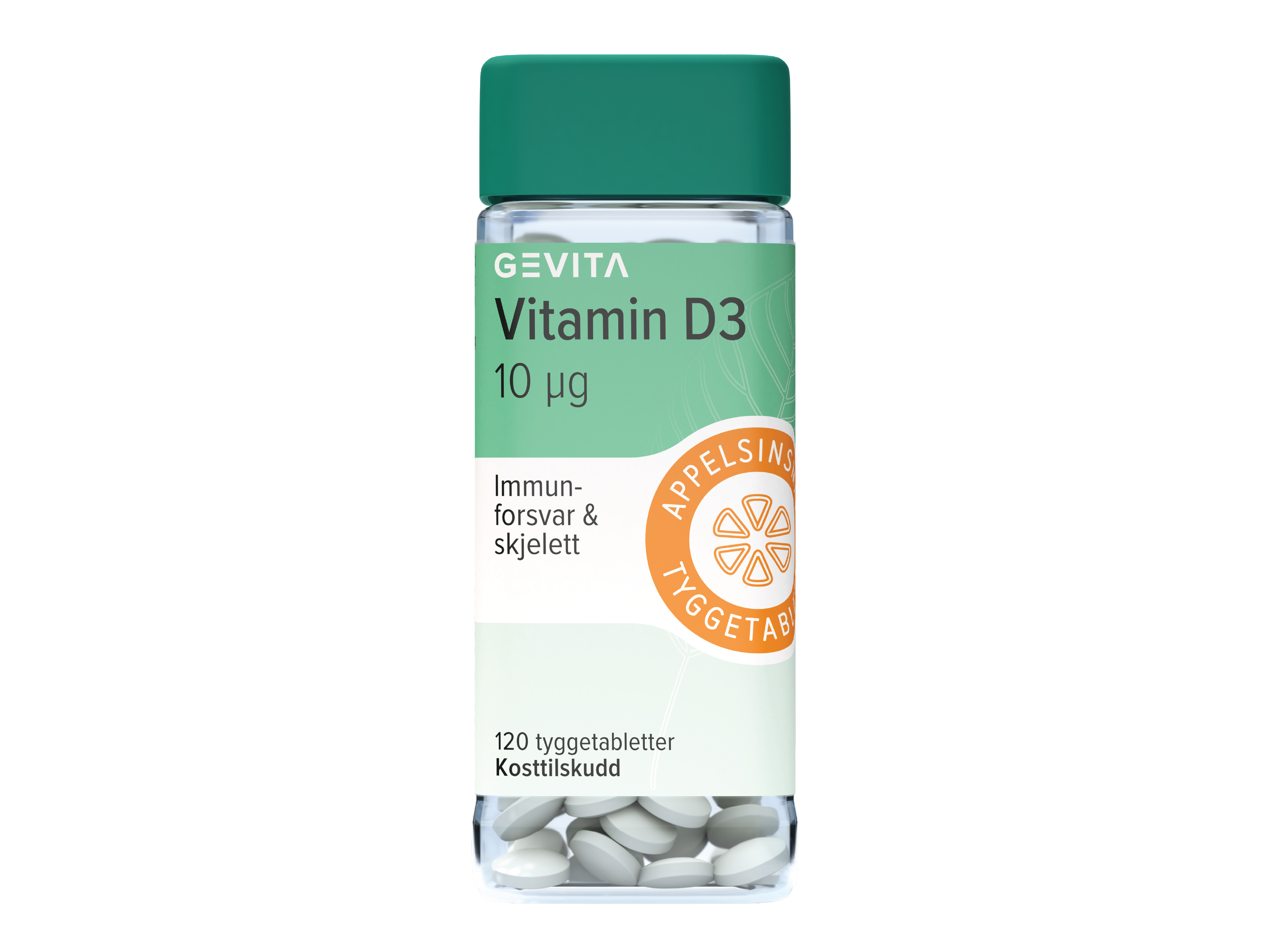 Gevita Vitamin D3 10 µg, 120 tyggetabletter