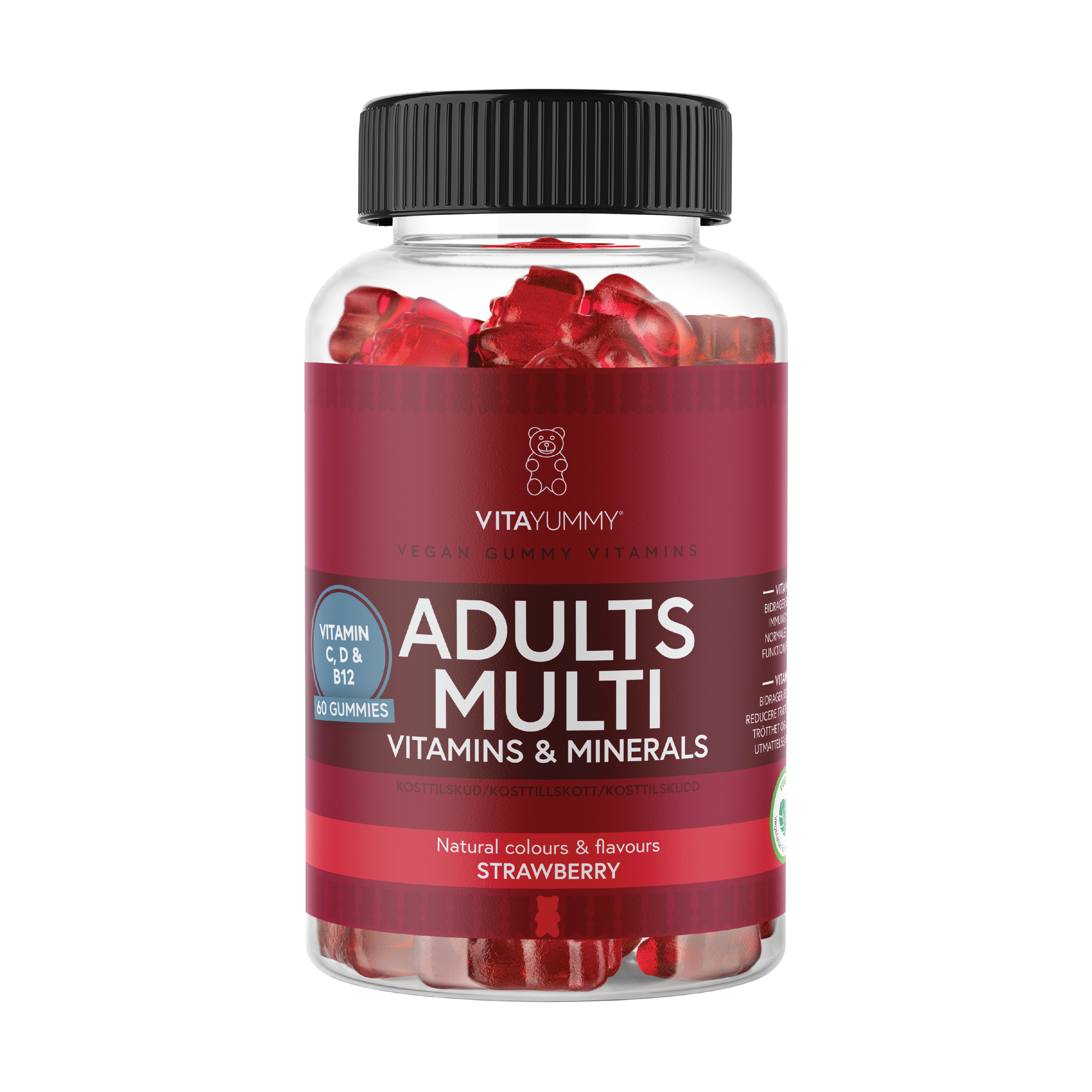 VitaYummy Adults Multivitamins, Jordbær, 60 stk.