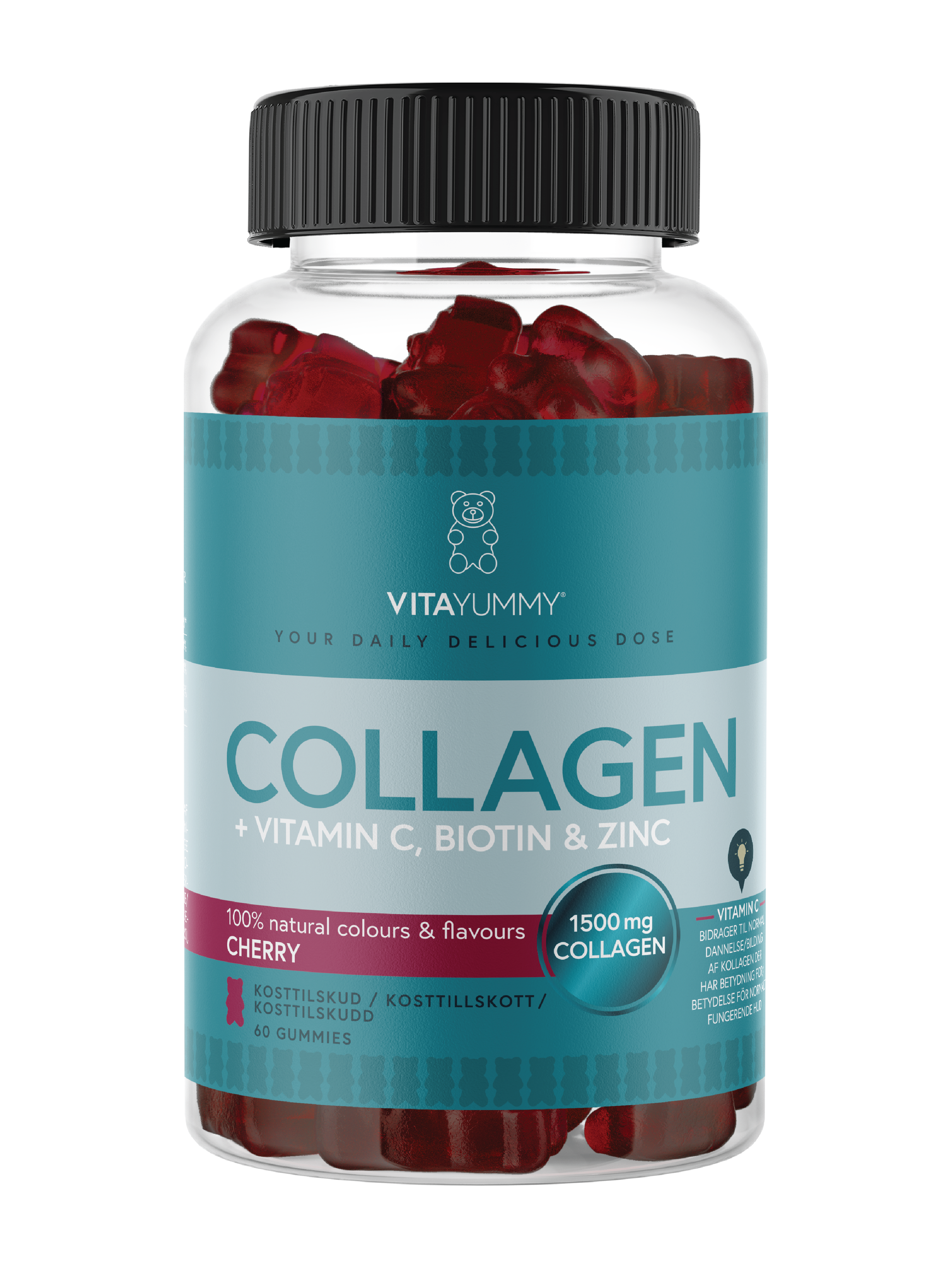 VitaYummy Collagen, Kirsebær, 60 stk.