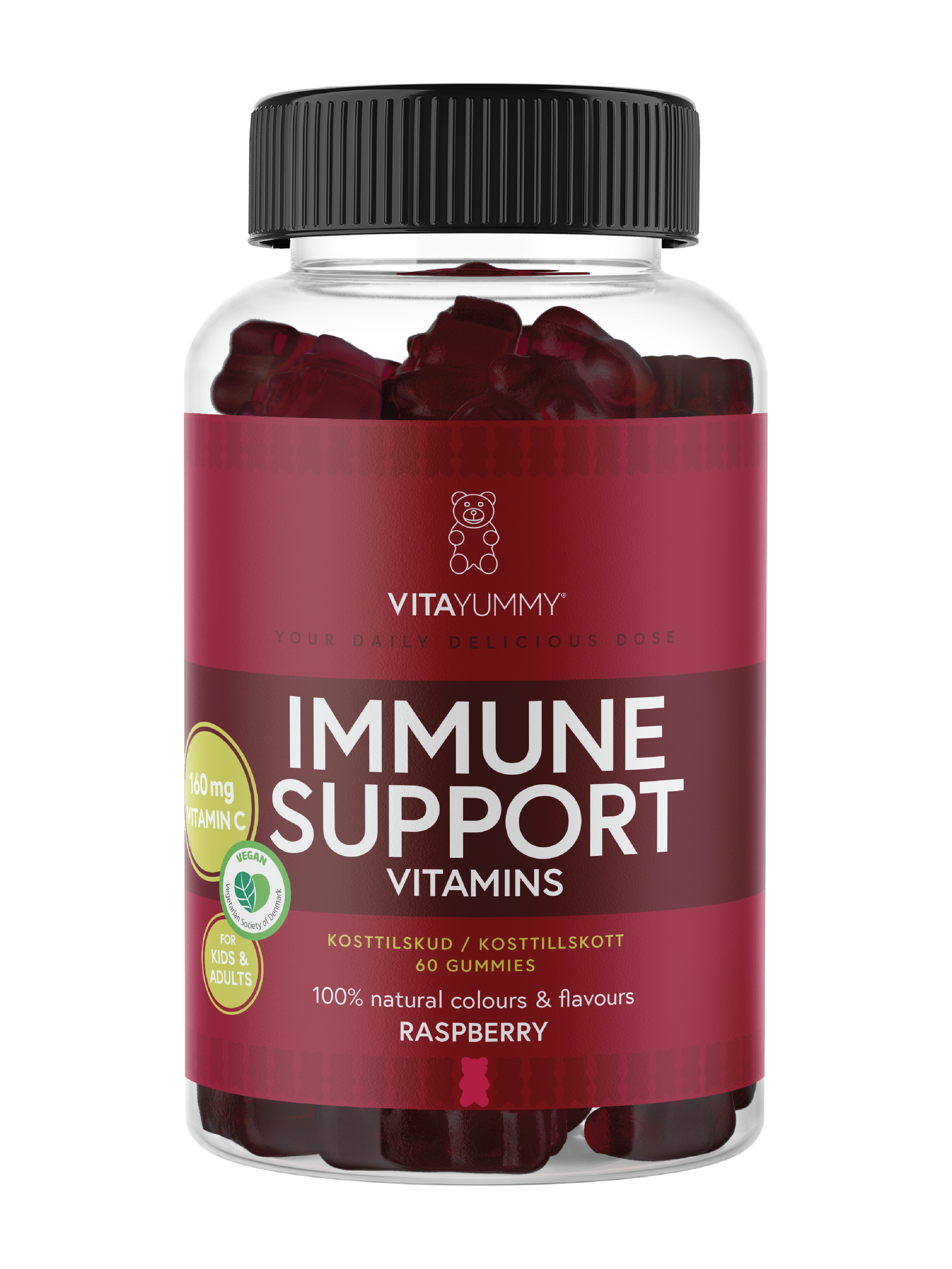 VitaYummy Immune Support Vitamins, Bringebær, 60 stk.
