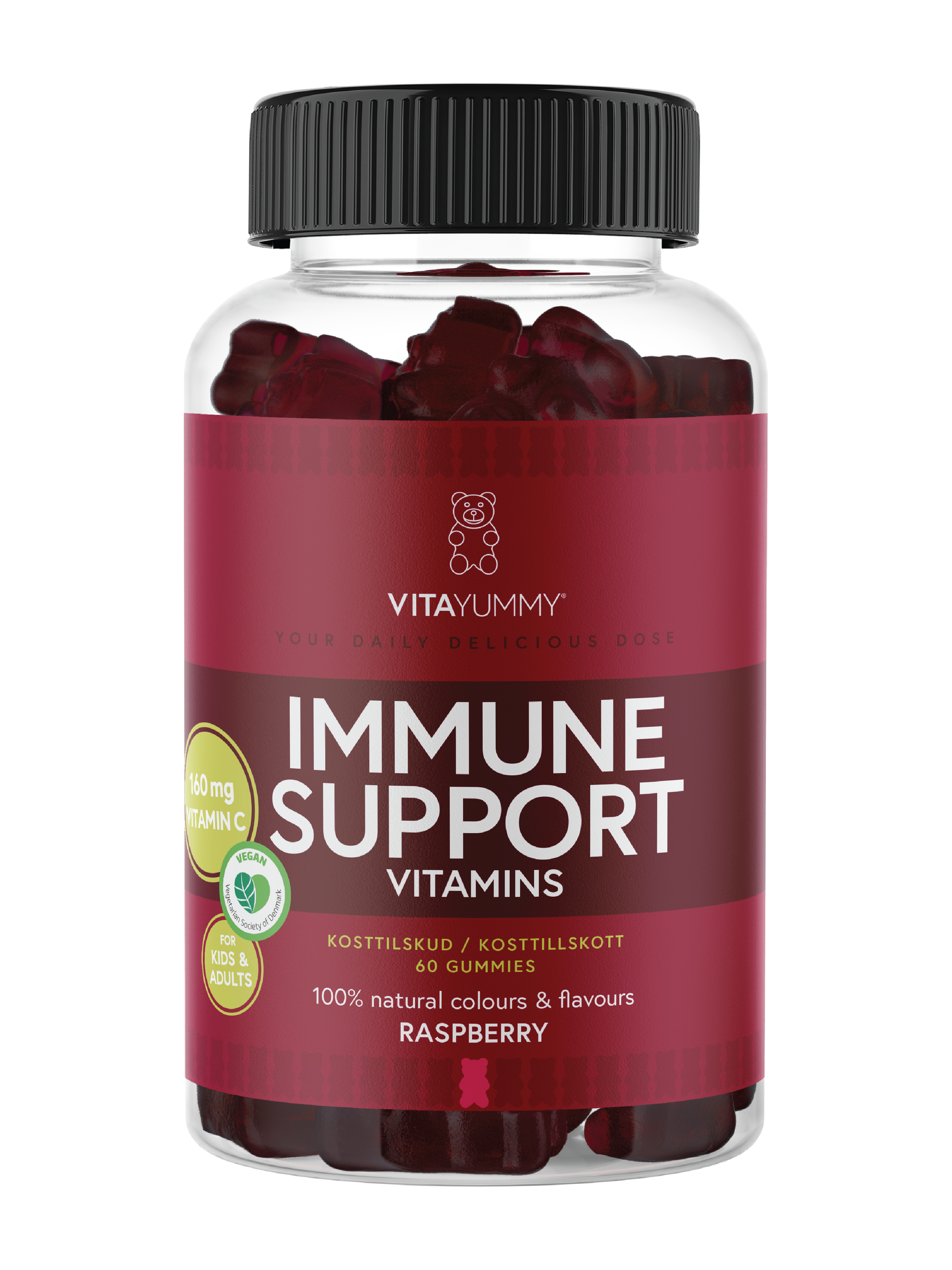 VitaYummy Immune Support Vitamins, Bringebær, 60 stk.