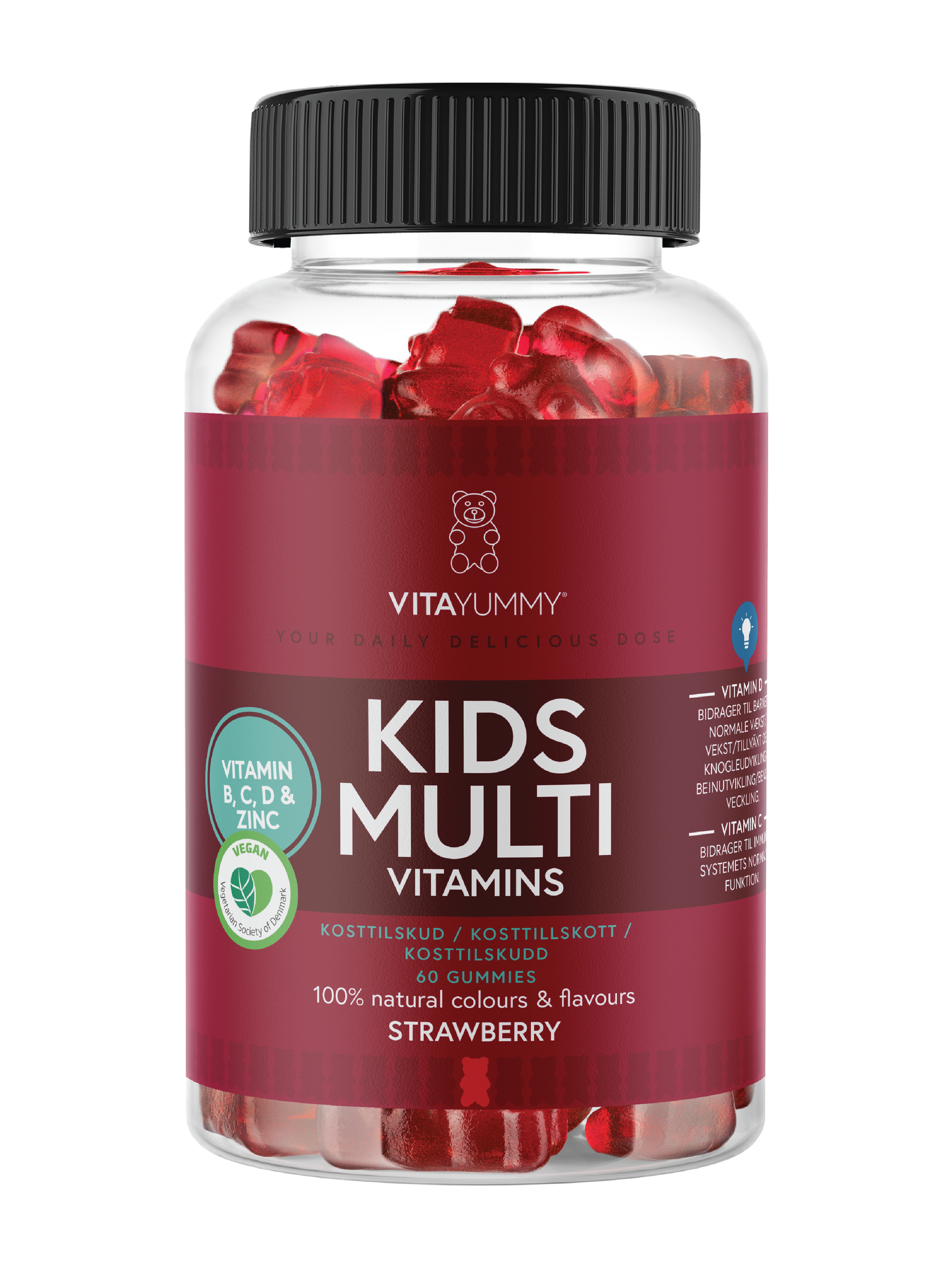 VitaYummy Kids Multi Vitamins, Jordbær, 60 stk.