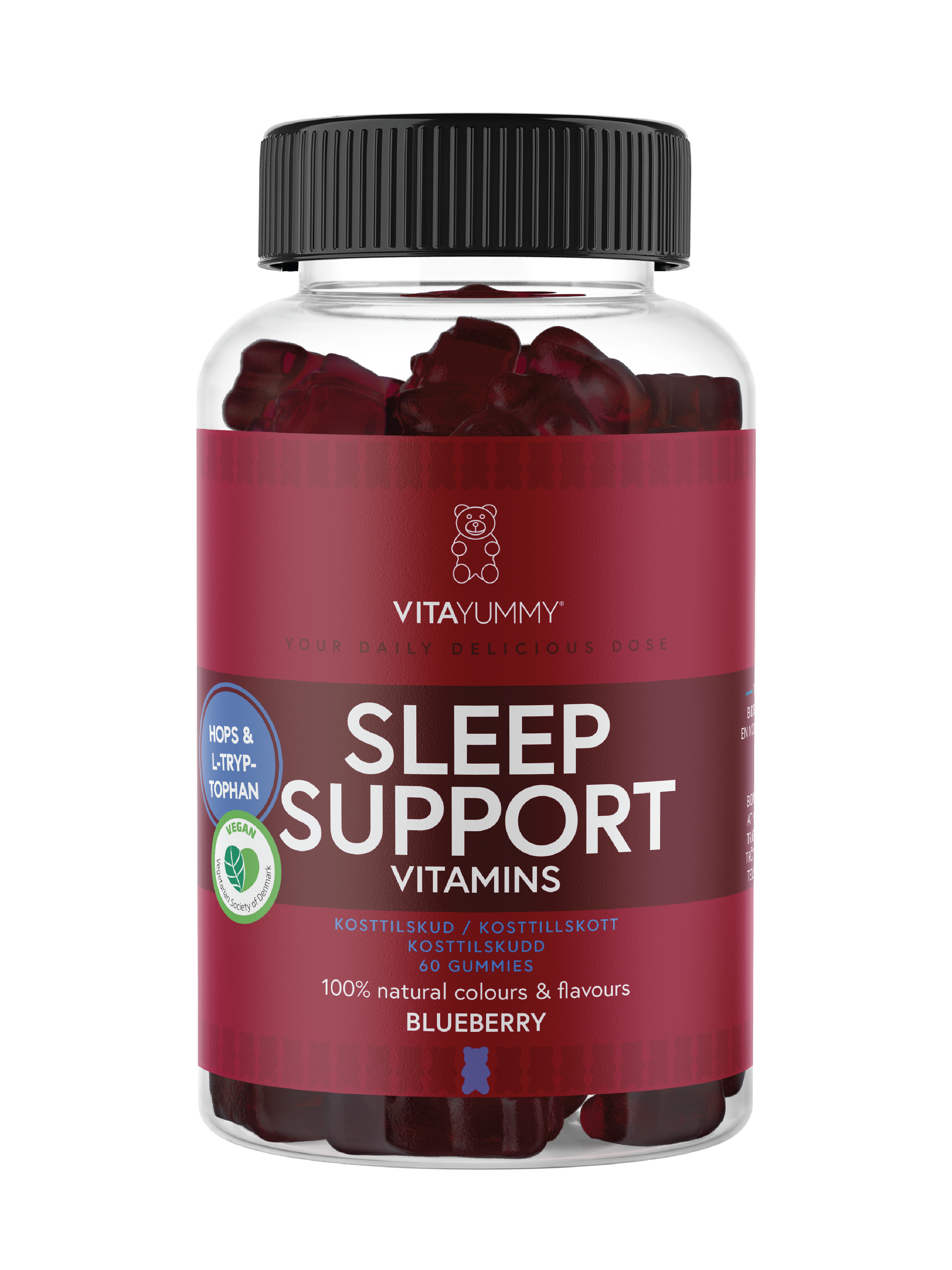 VitaYummy Sleep Support Vitamins, Blåbær, 60 stk.