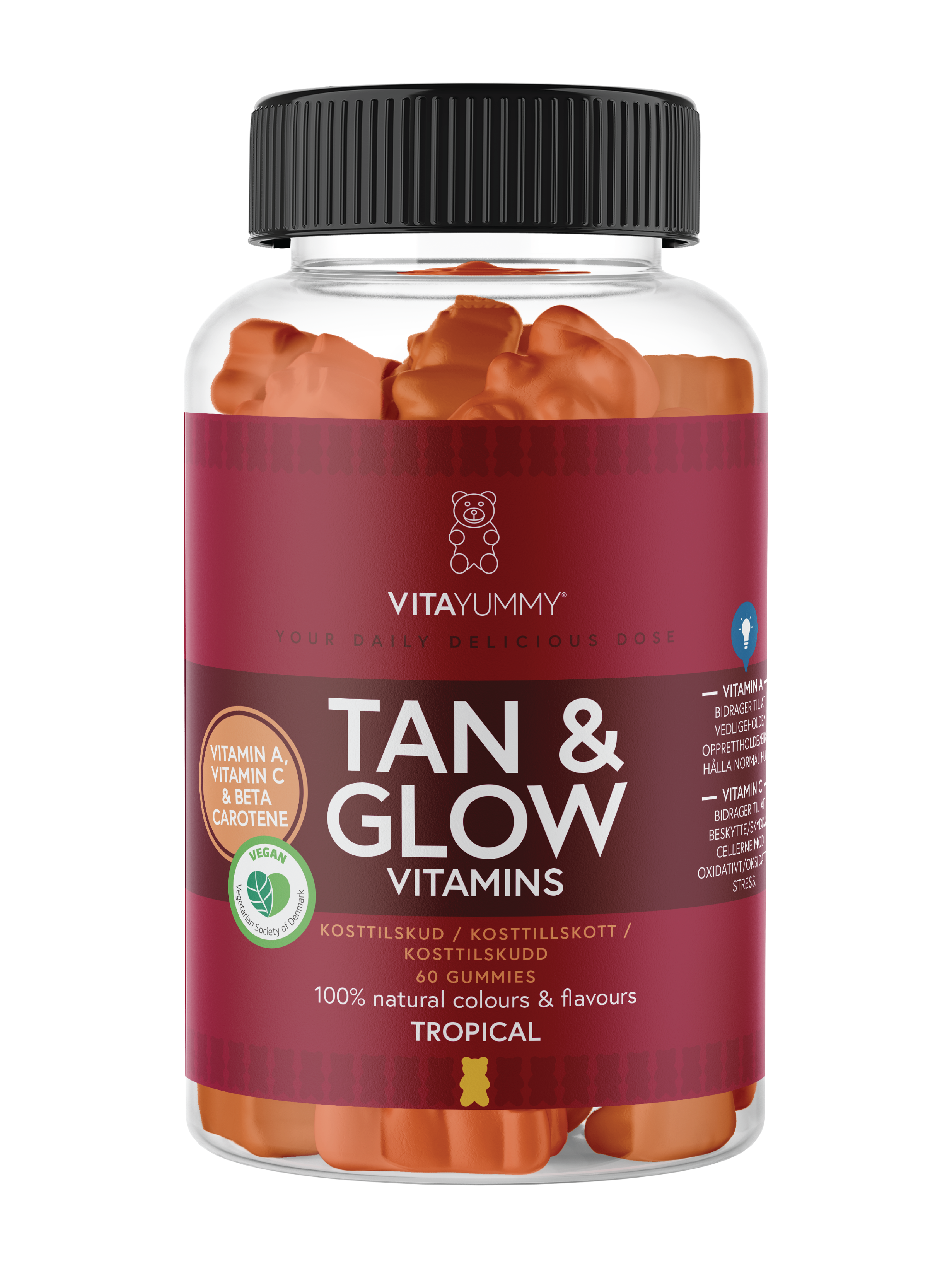 VitaYummy Tan & Glow Vitamins, Tropisk, 60 stk.