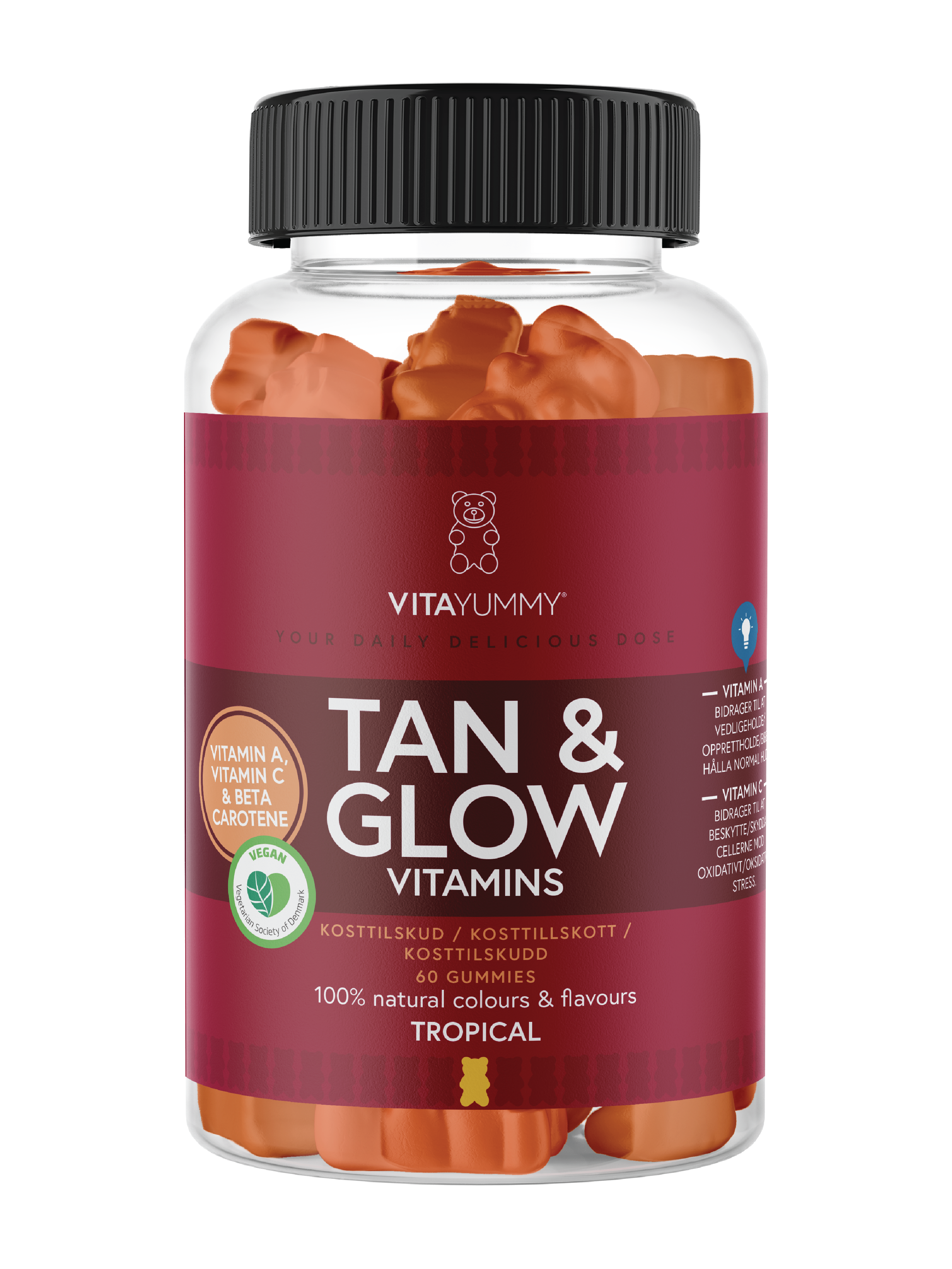 VitaYummy Tan & Glow Vitamins, Tropisk, 60 stk.