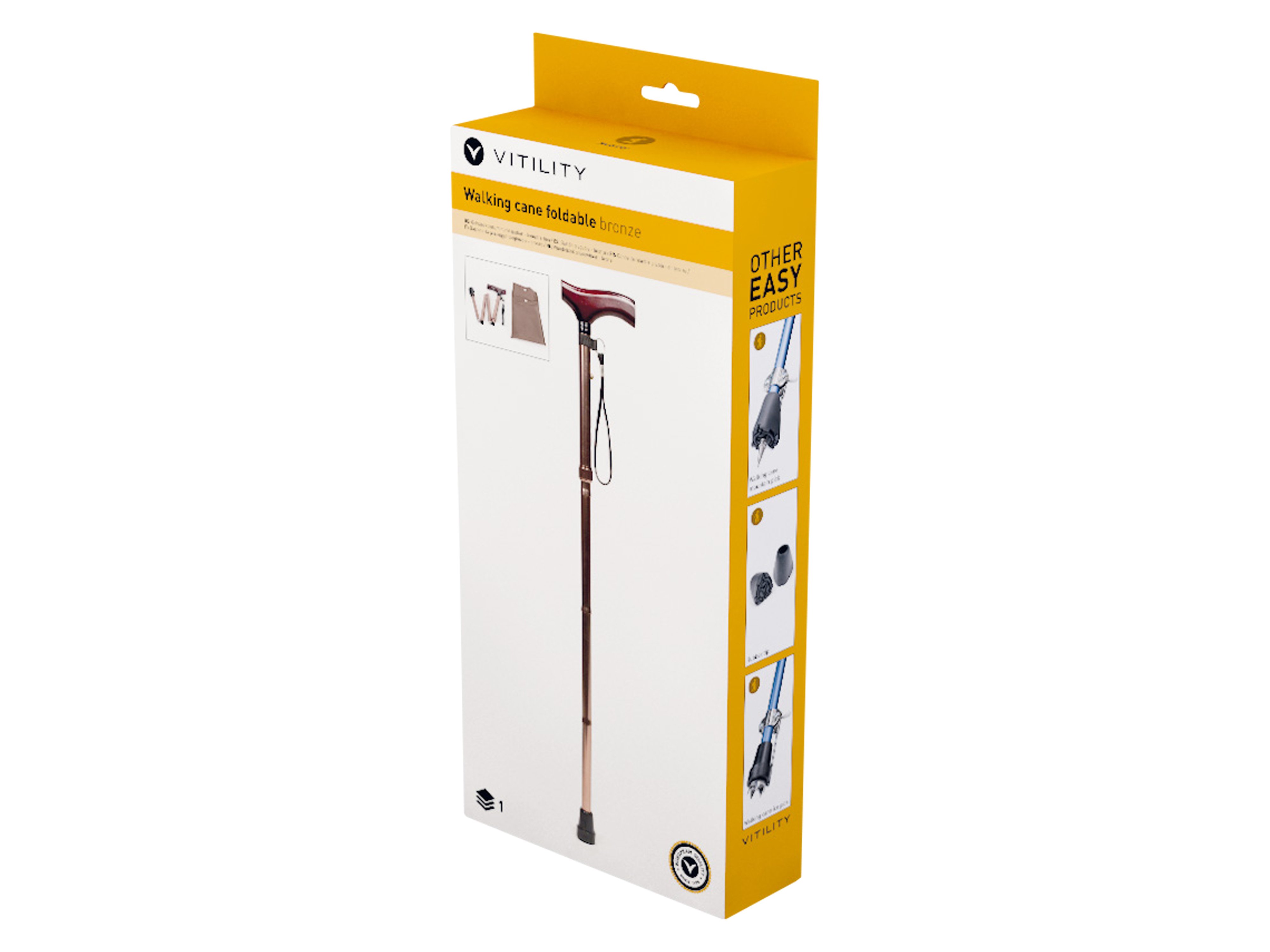 Vitility Sammenleggbar stokk, bronse, Bronse, 1 stk