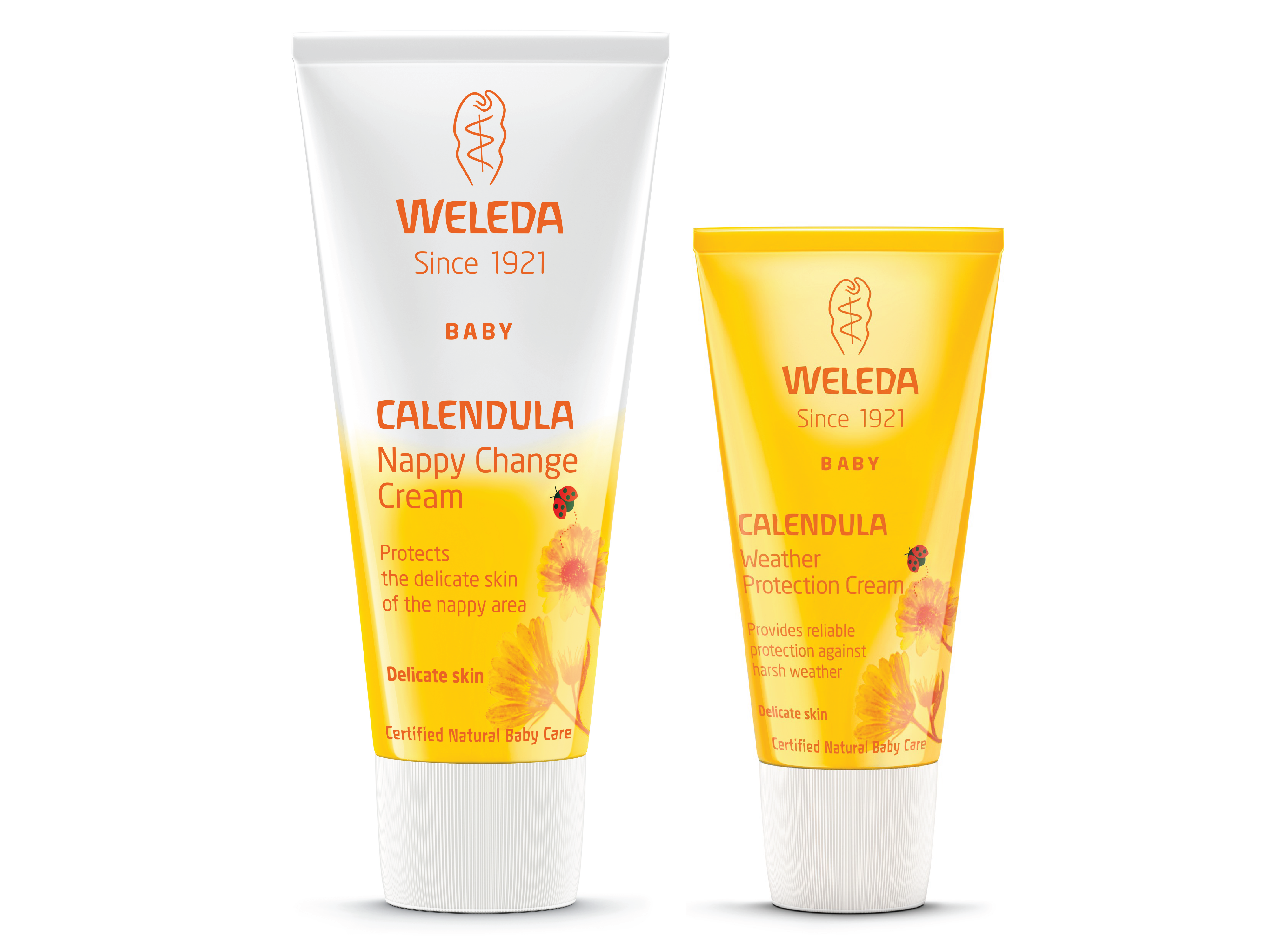 Weleda Calendula Nappy Change Cream & Weather Protection Cream, 75 ml + 30 ml, 1 sett