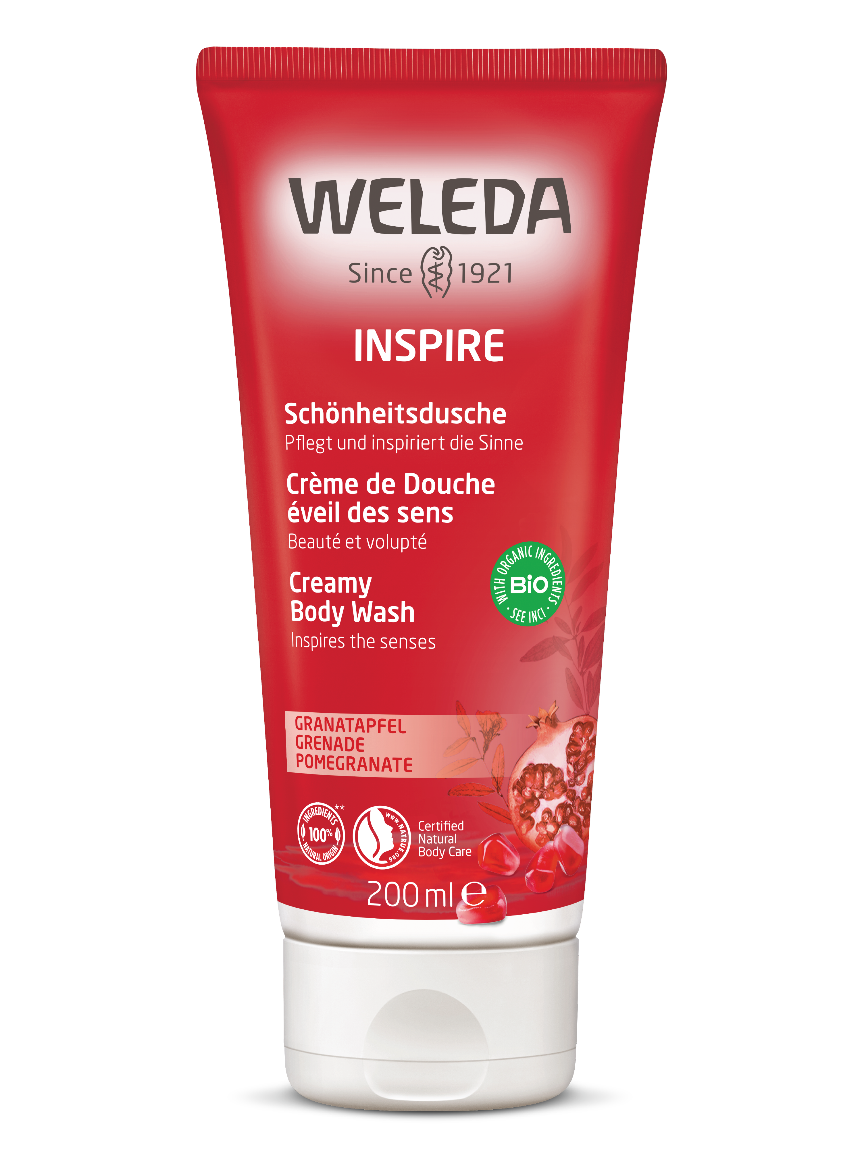 Weleda Inspire Creamy Body Wash Pomegranate, 200 ml