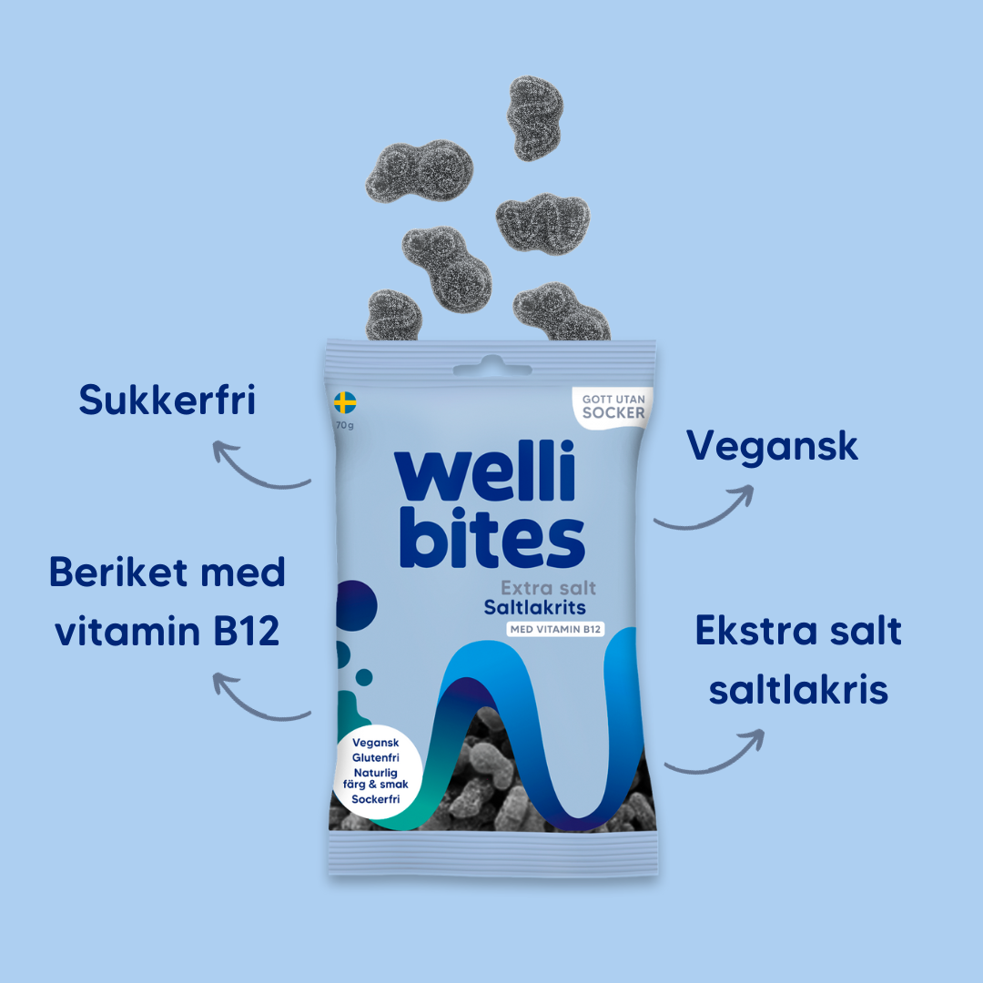 Wellibites Extra Salt Saltlakris, 70 g