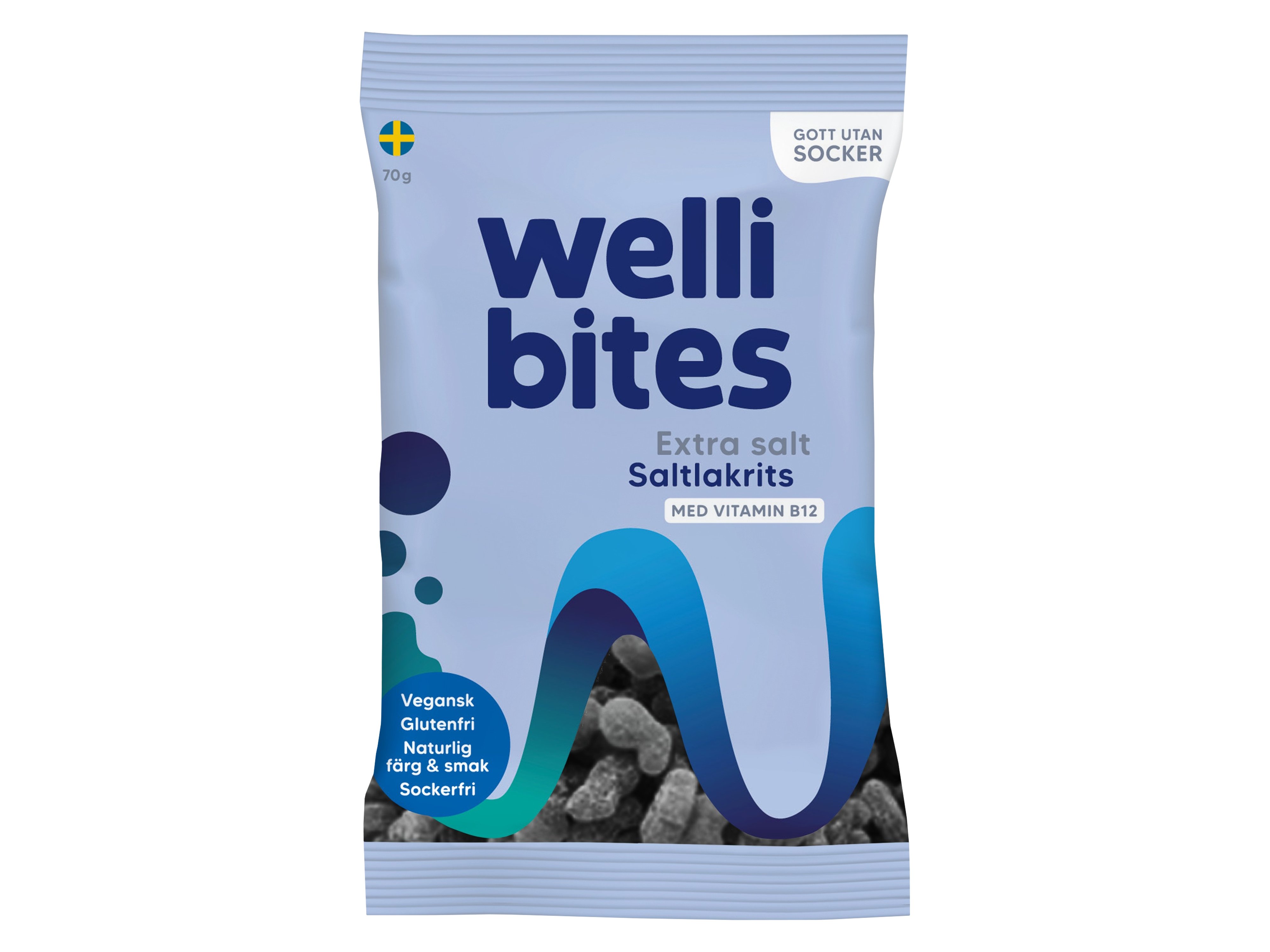 Wellibites Extra Salt Saltlakris, 70 gram